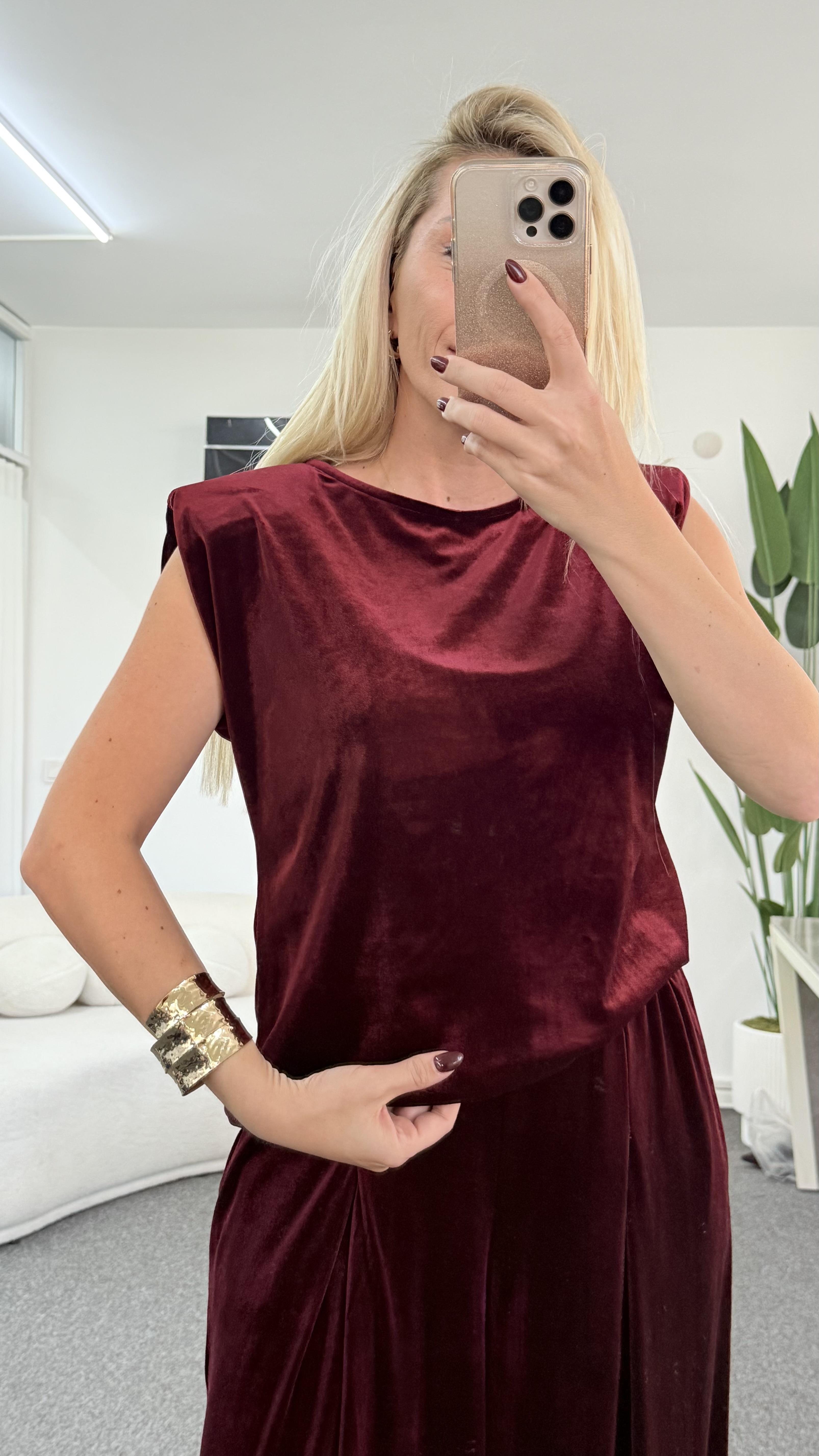 LİMİNS KADİFE BORDO TAKIM 