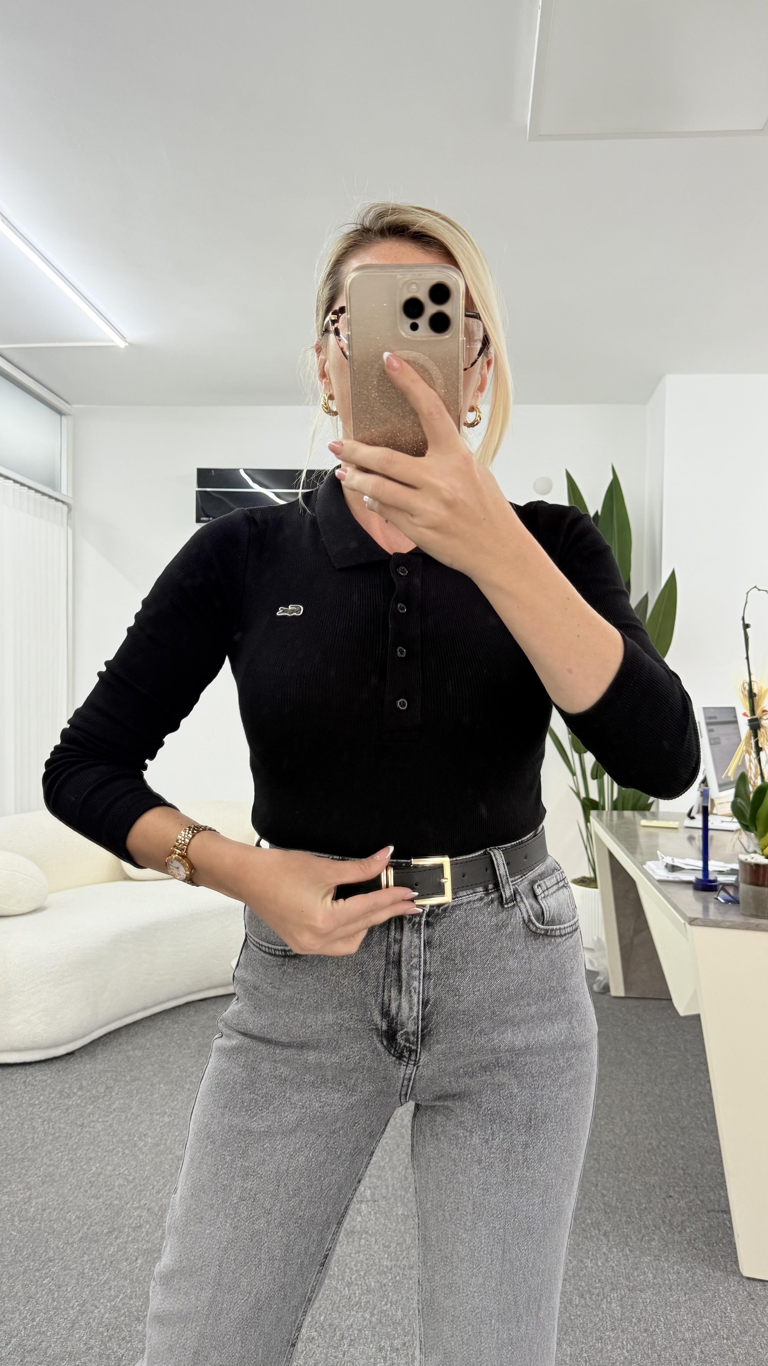 LNİSS SİYAH DÜĞMELİ FİTİLLİ BODY 