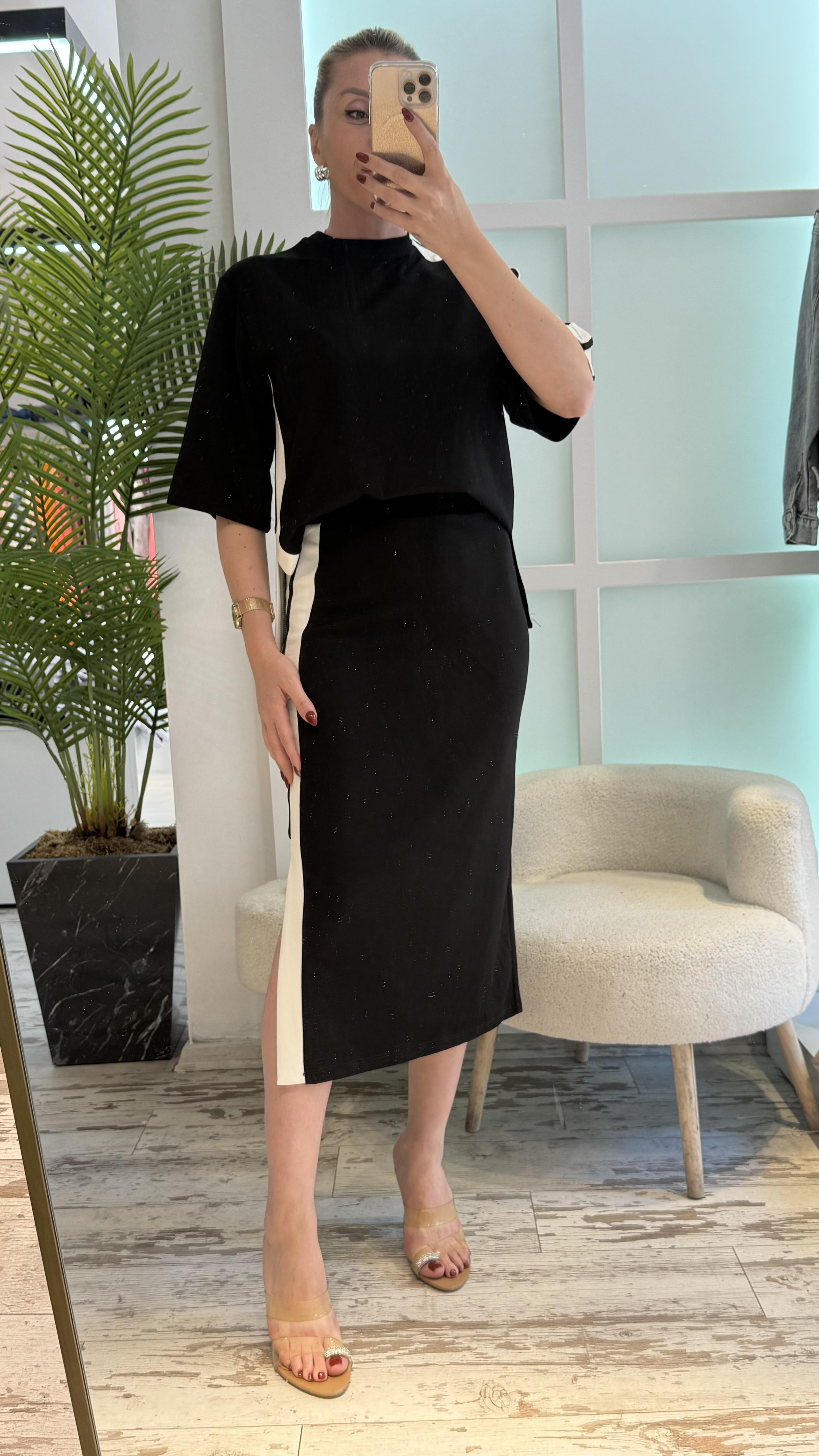 LOLA SİYAH ETEKLİ TAKIM