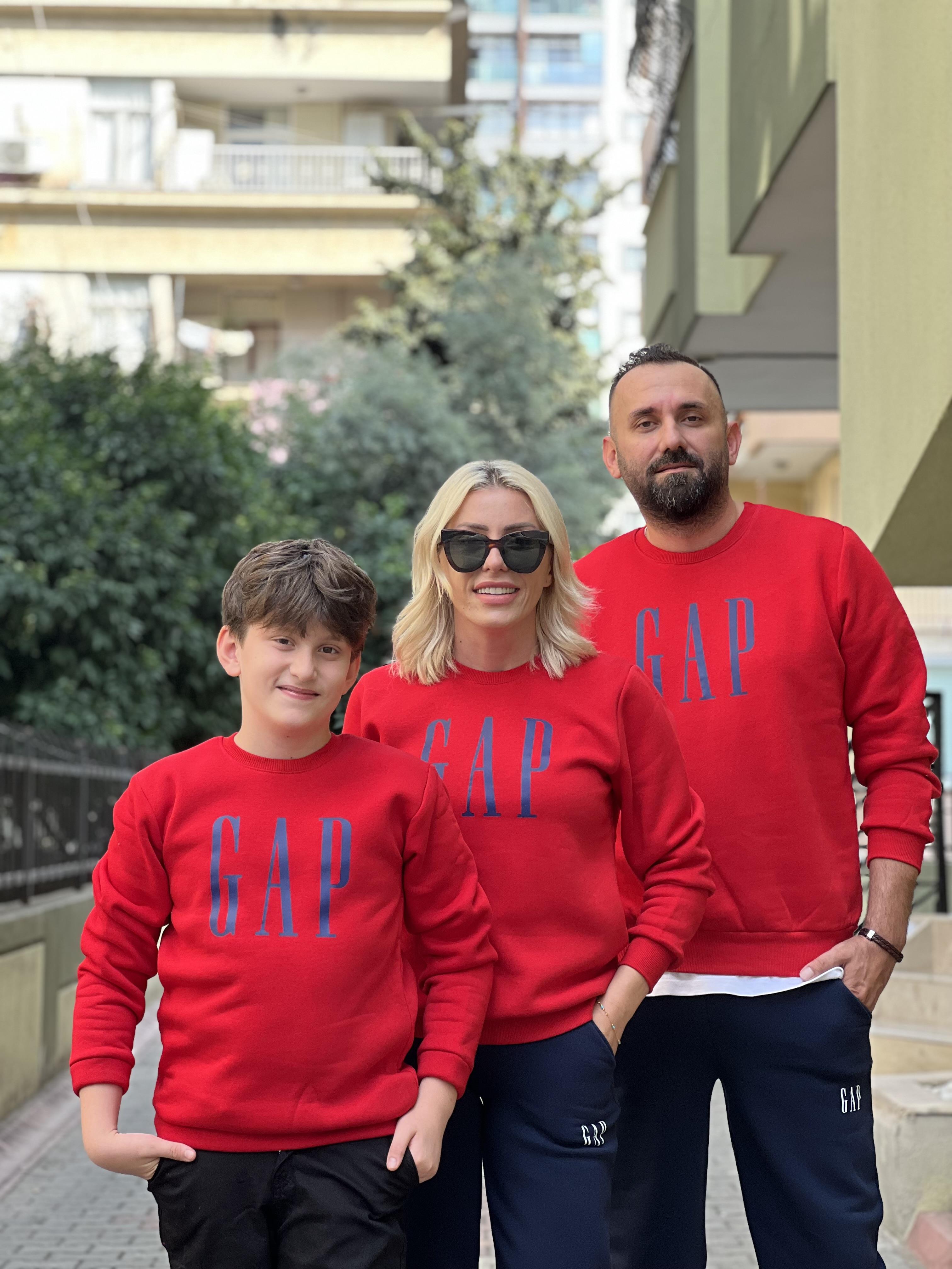 LONG KIRMIZI GAP SWEATSHİRT