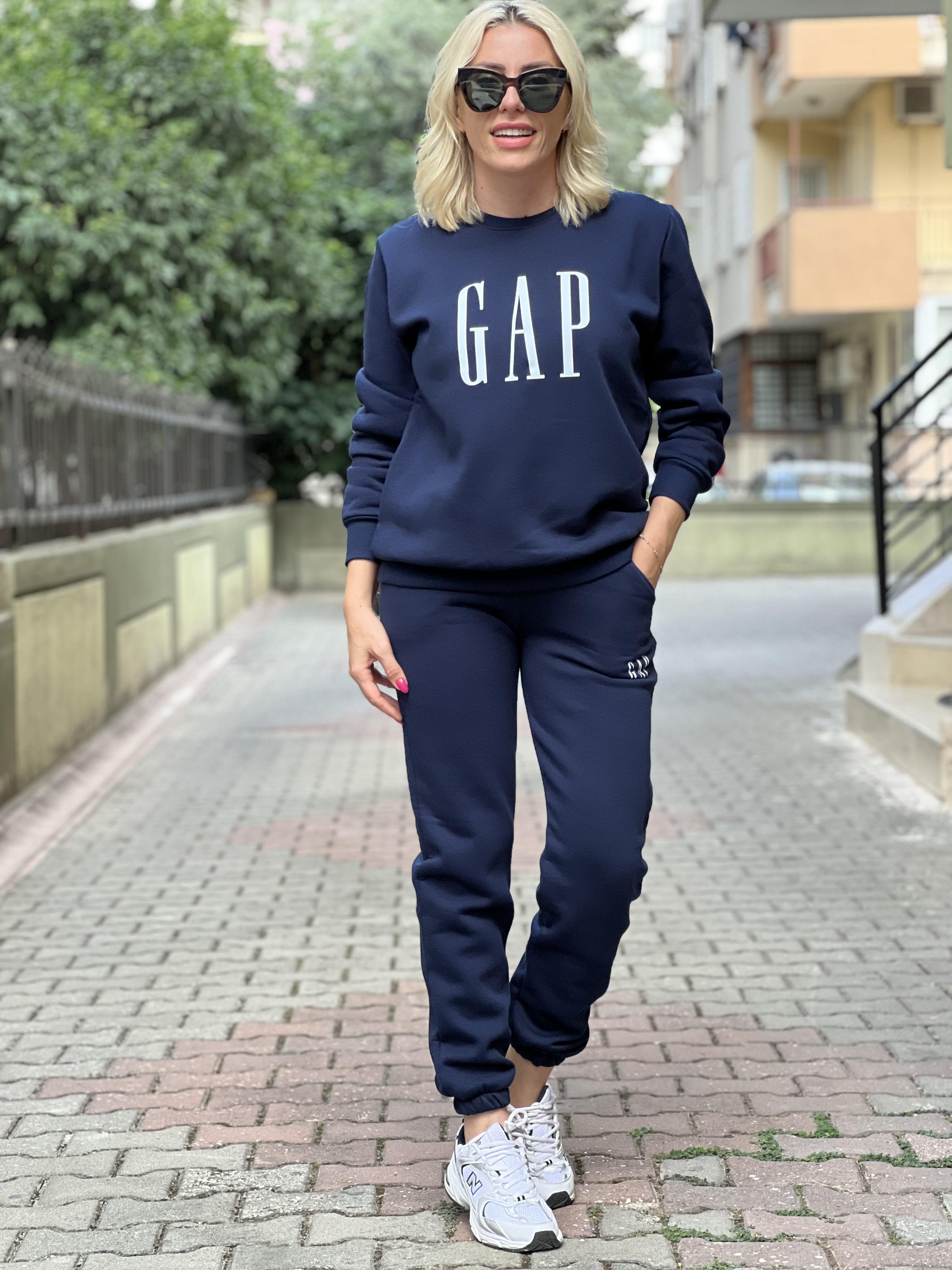 LONG LACİVERT GAP SWEATSHİRT