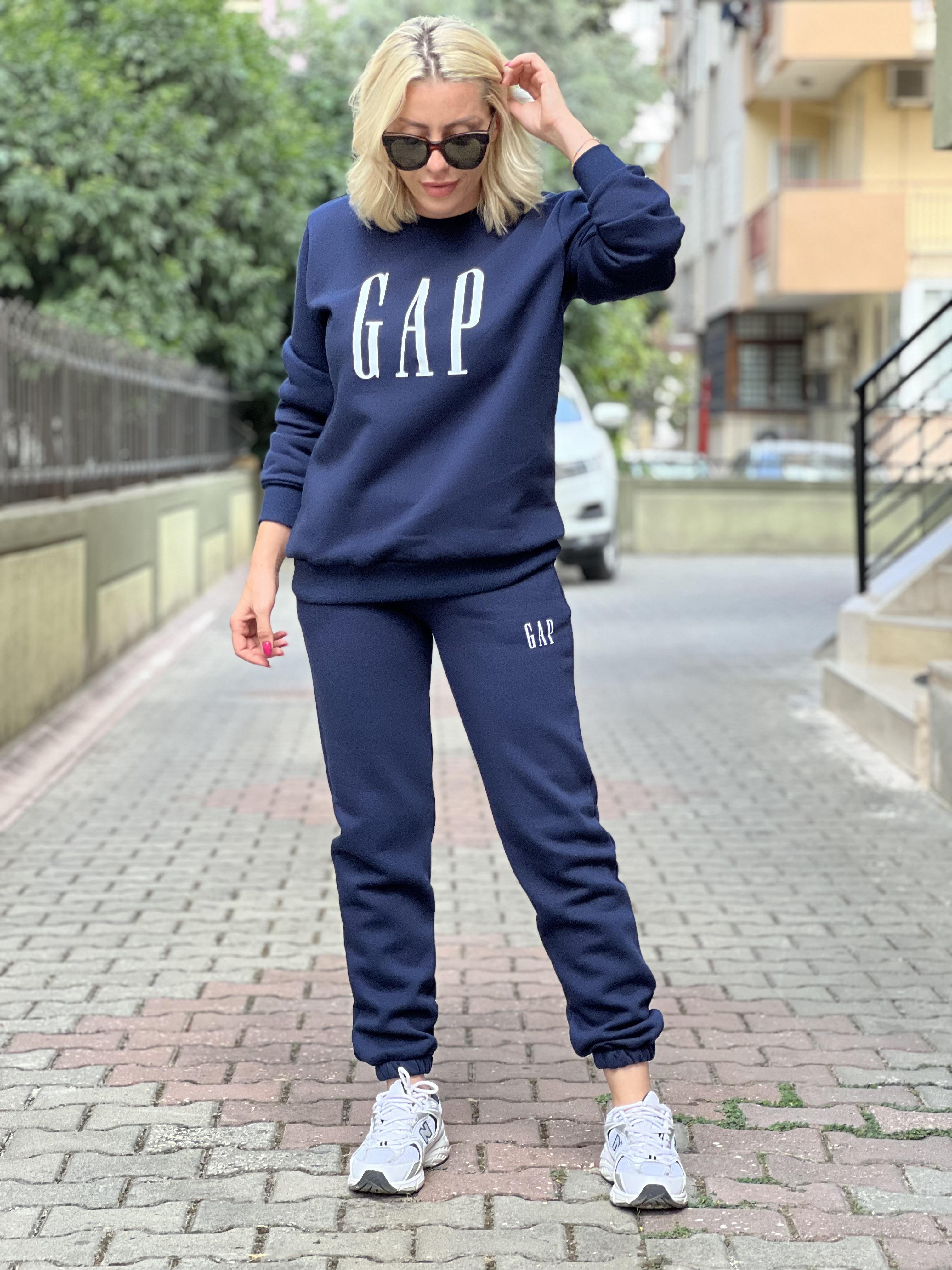 LONG LACİVERT GAP SWEATSHİRT