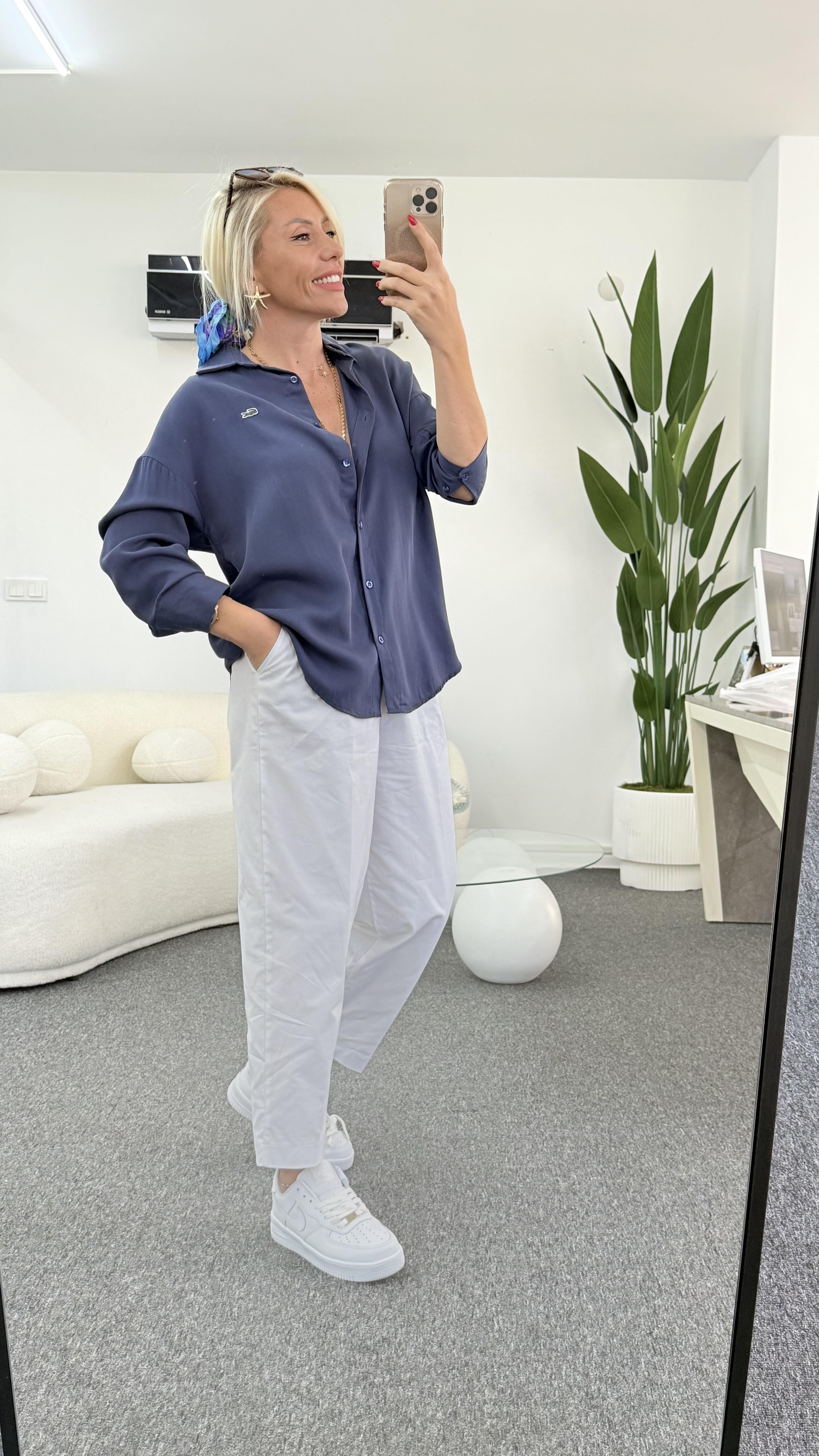 LORİ LACİVERT GÖMLEK 