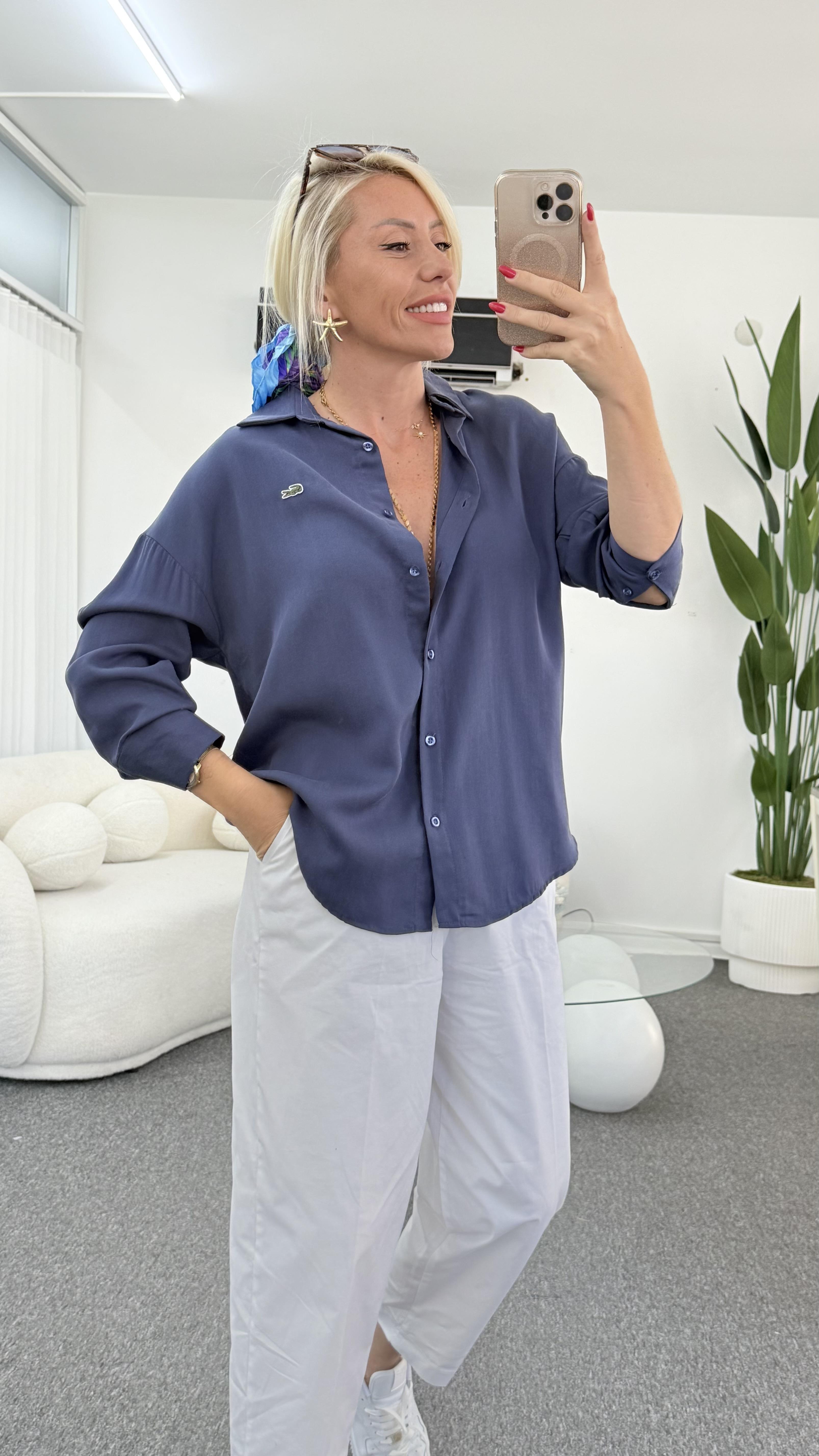 LORİ LACİVERT GÖMLEK 