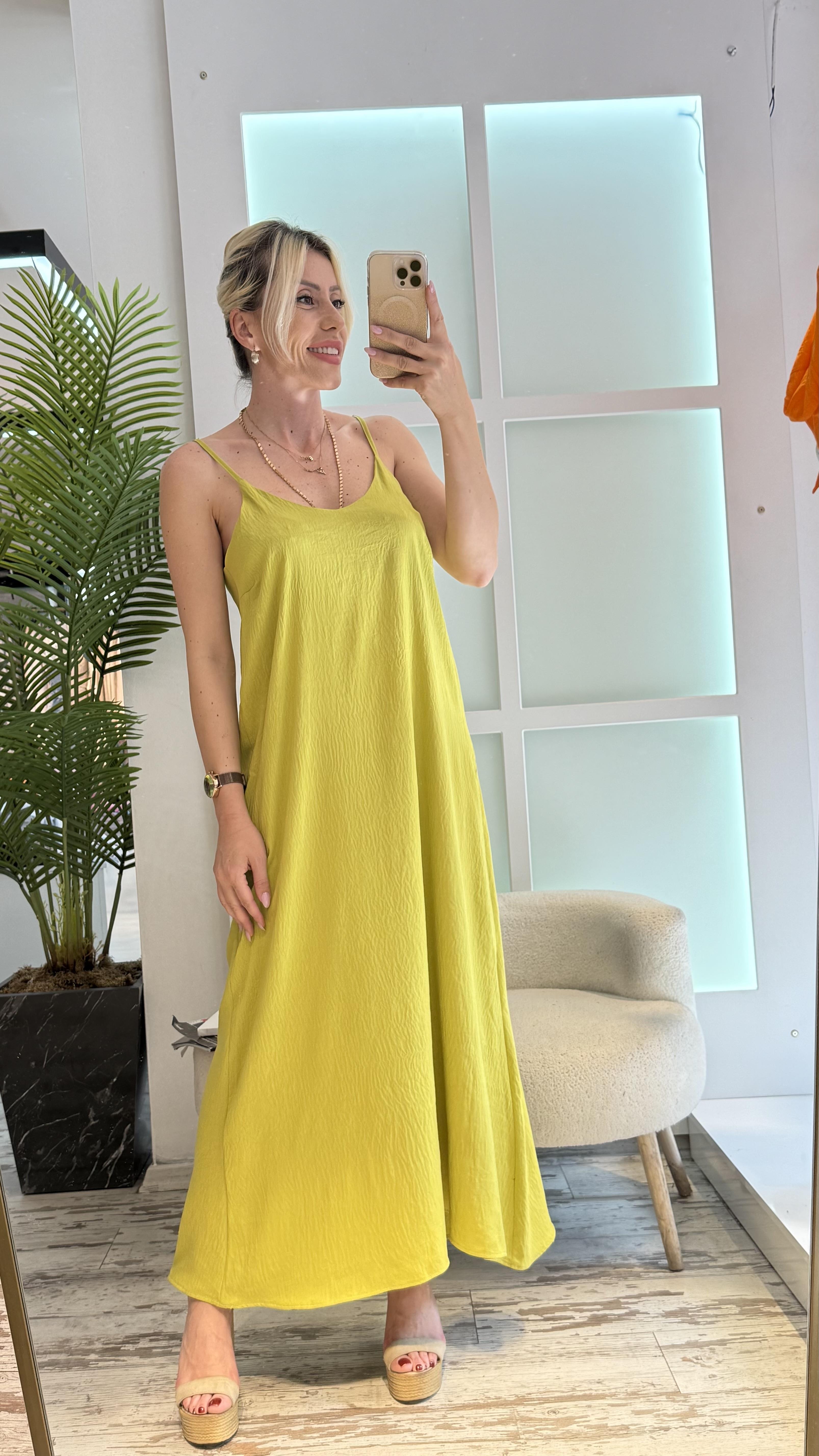 LOVATO  YEŞİL CREP ELBİSE