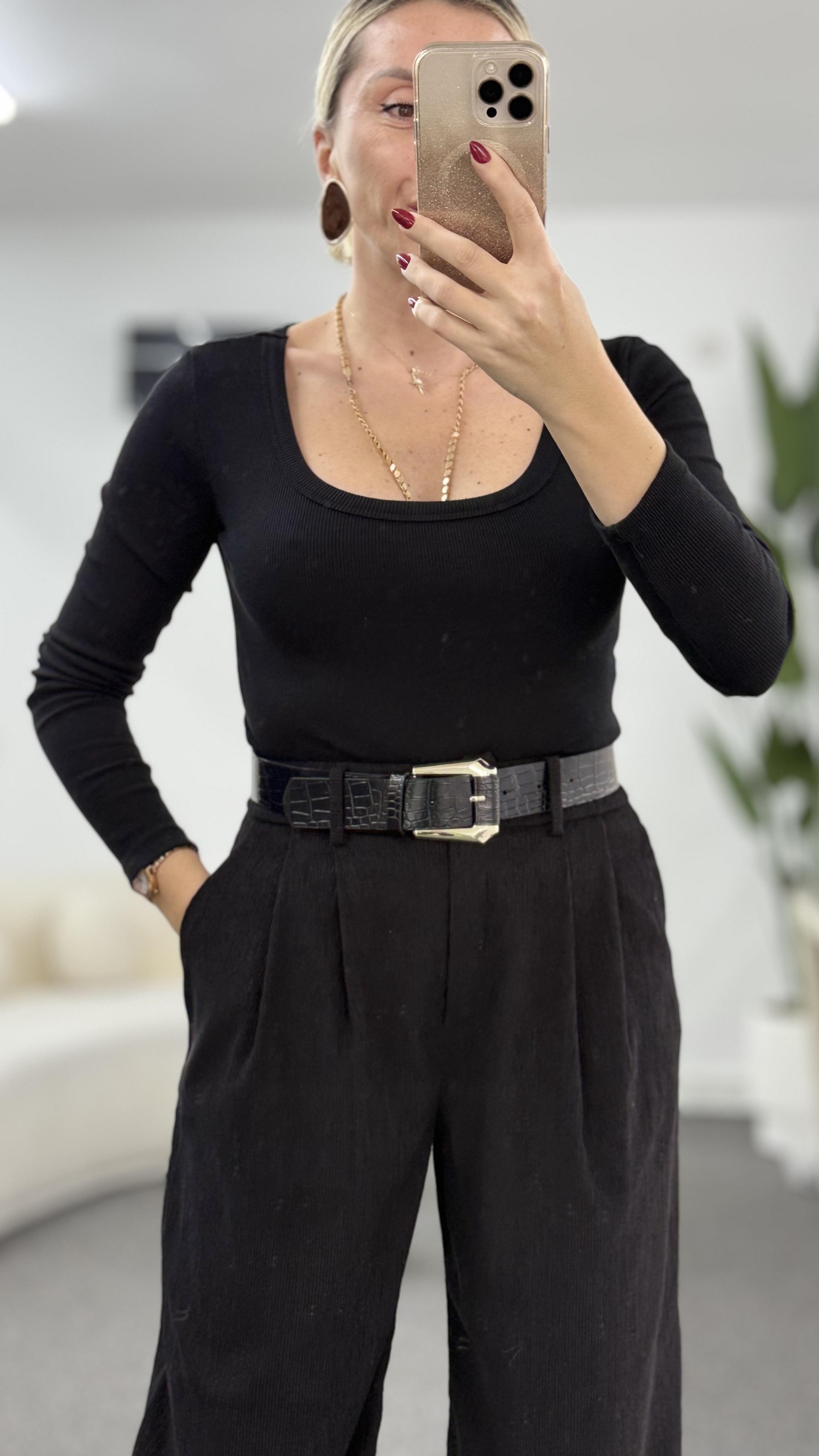 MADEL SİYAH ŞALVAR PANTOLON
