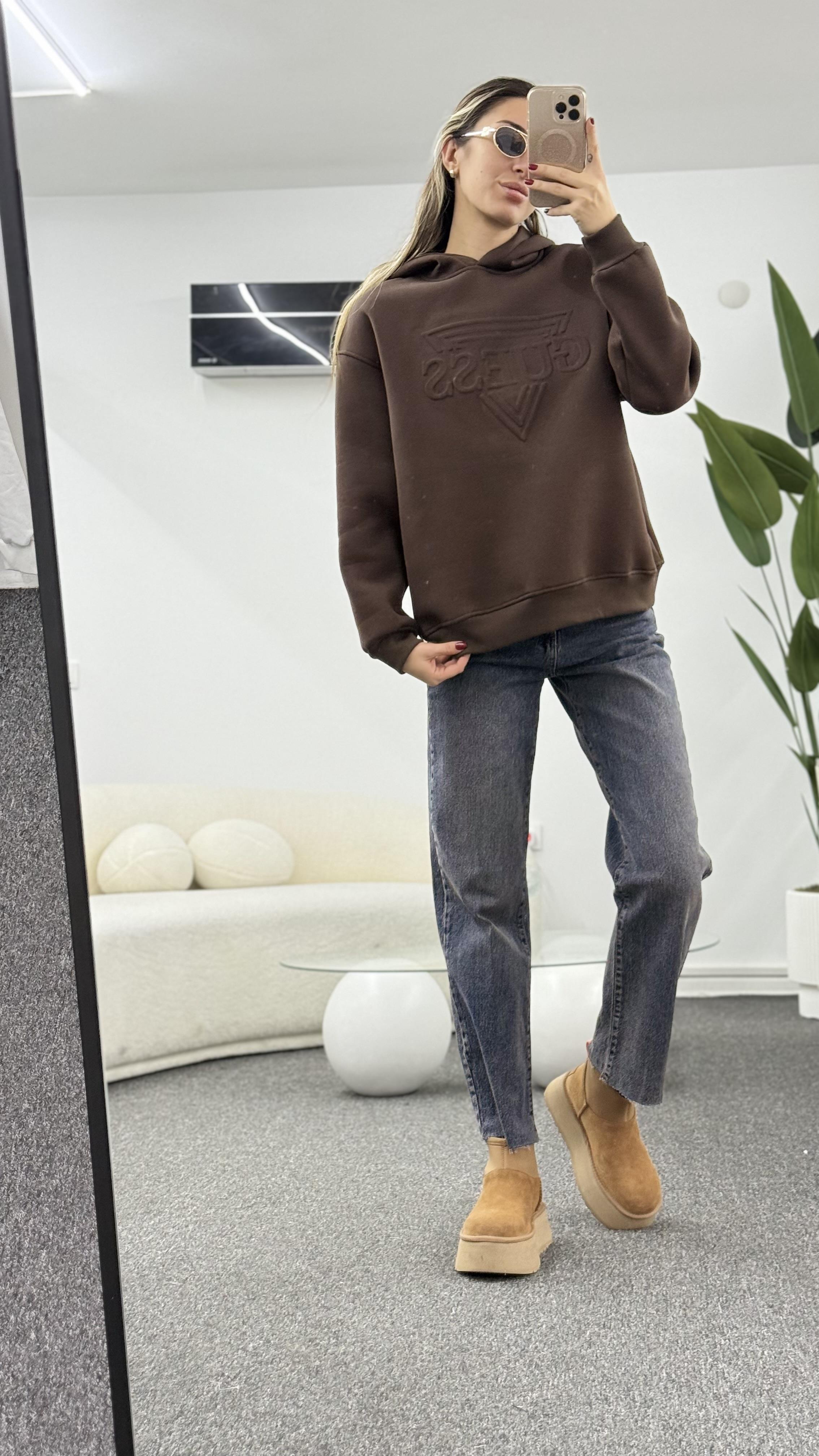 MİNSY KAHVERENGİ KAPŞONLU SWEATSHIRT