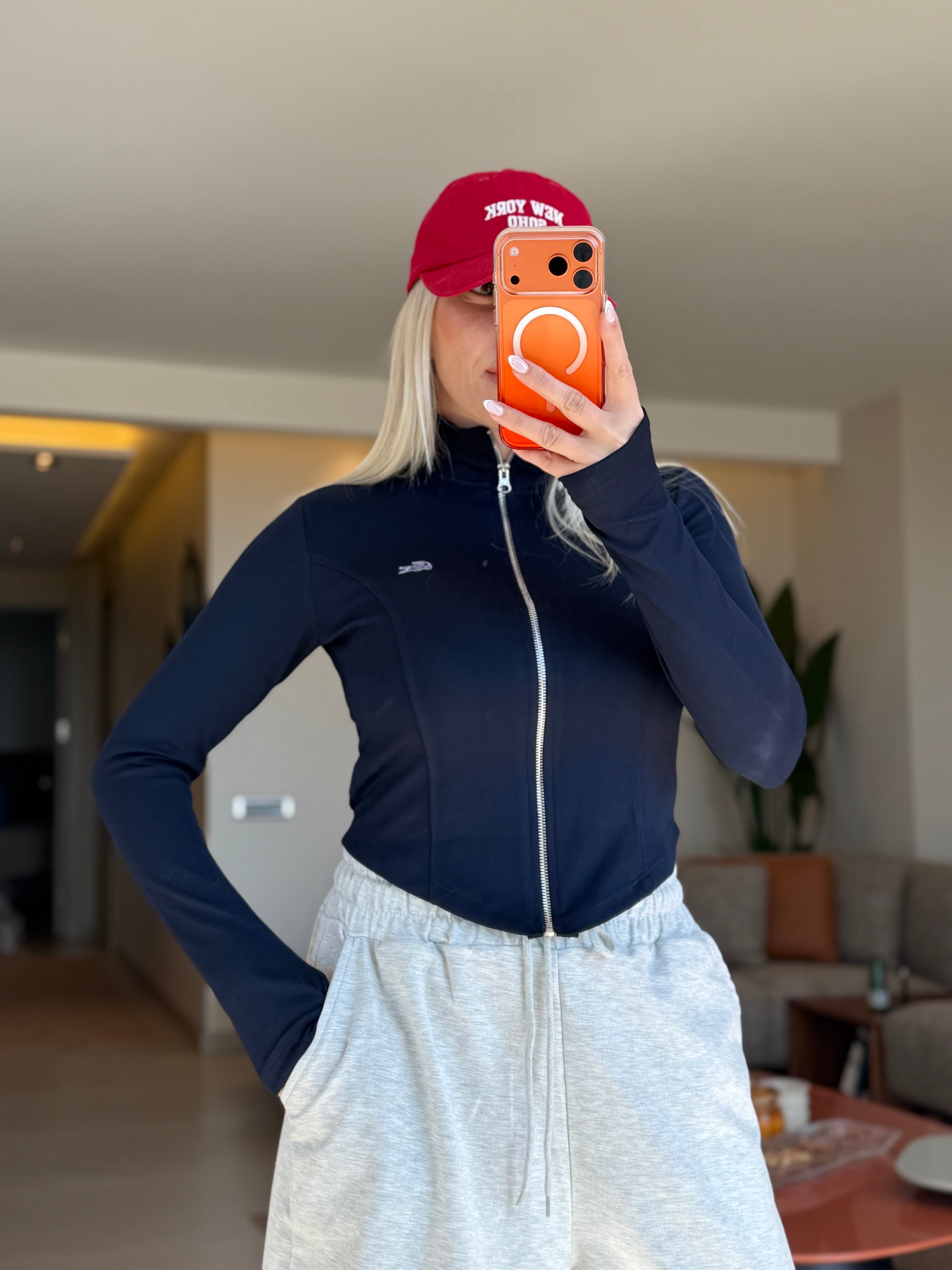 MONİCA LACİVERT FERMUARLI HIRKA