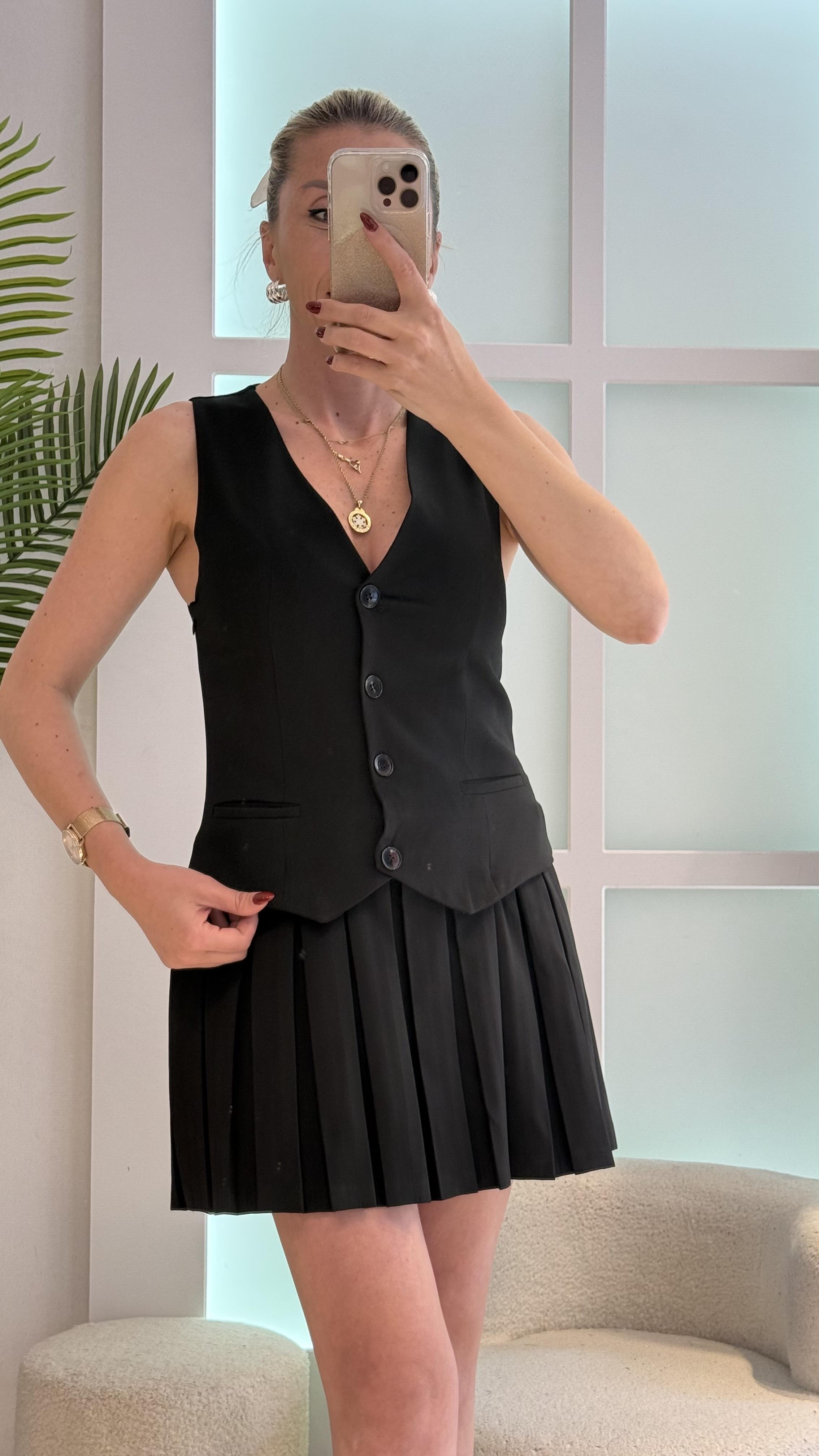 MONSTER SİYAH YELEK  ELBİSE