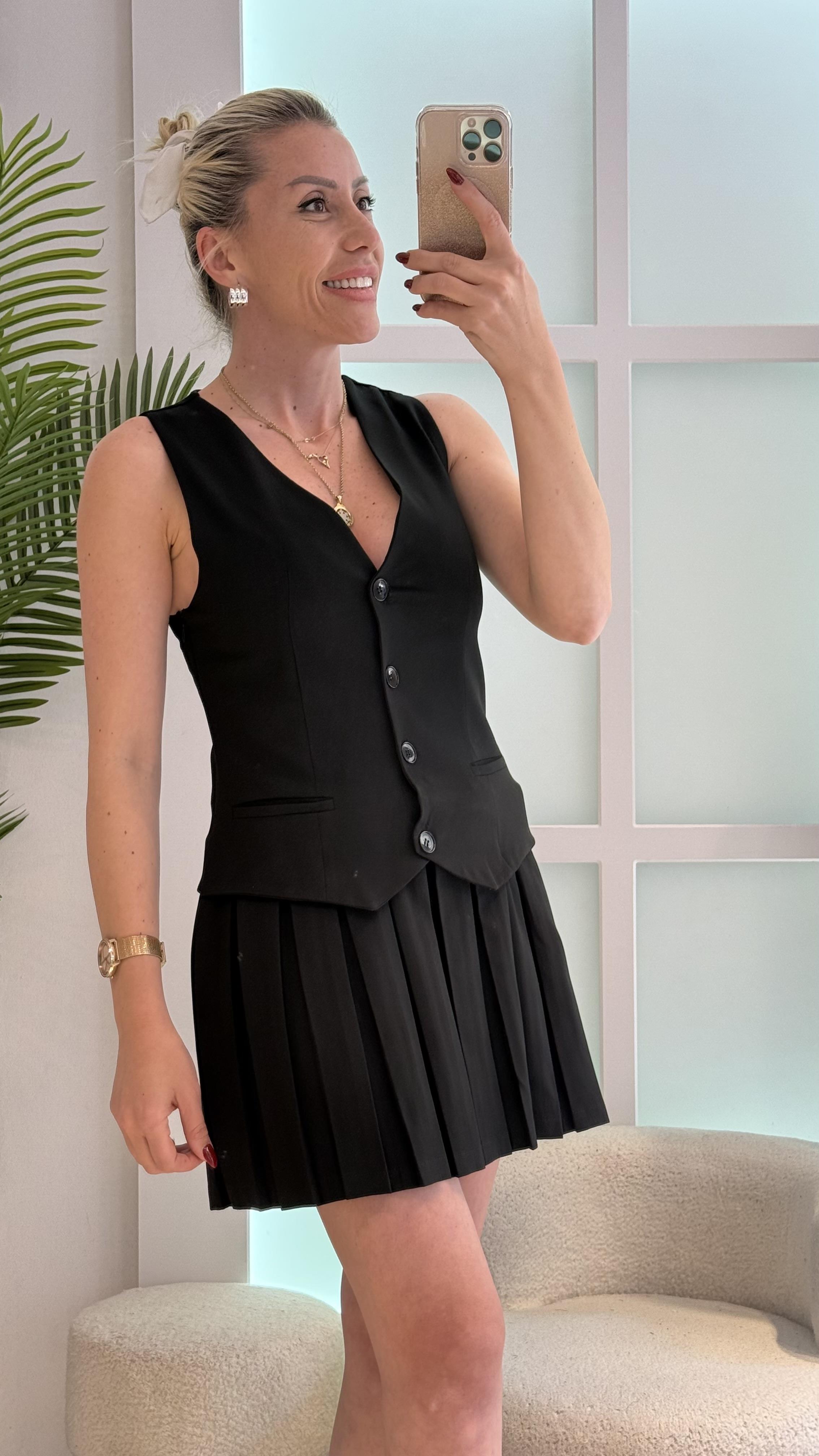 MONSTER SİYAH YELEK  ELBİSE