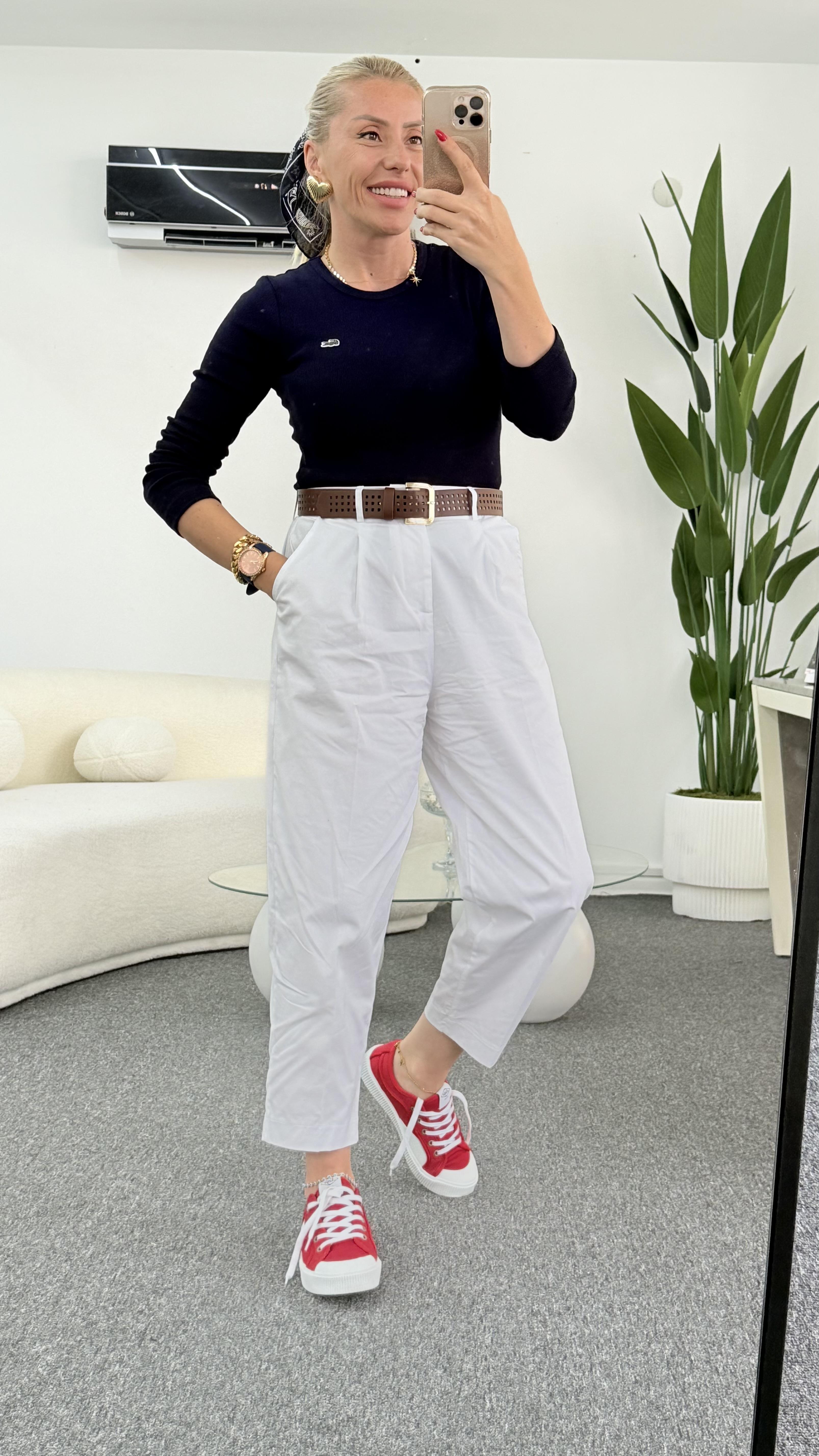 MORGAN LACİVERT FİTİLLİ BLUZ