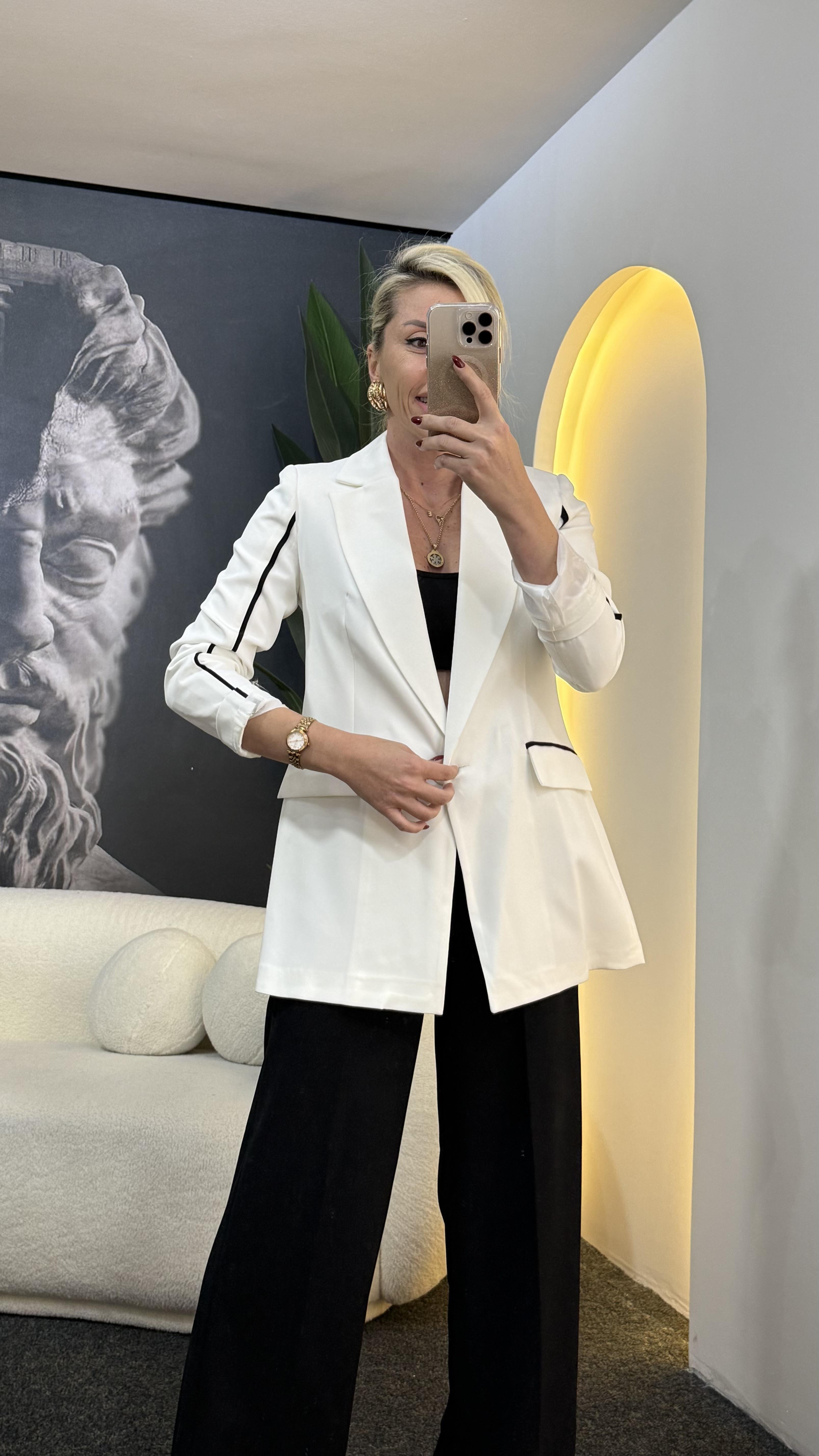NATASSHA BEYAZ BLAZER CEKET