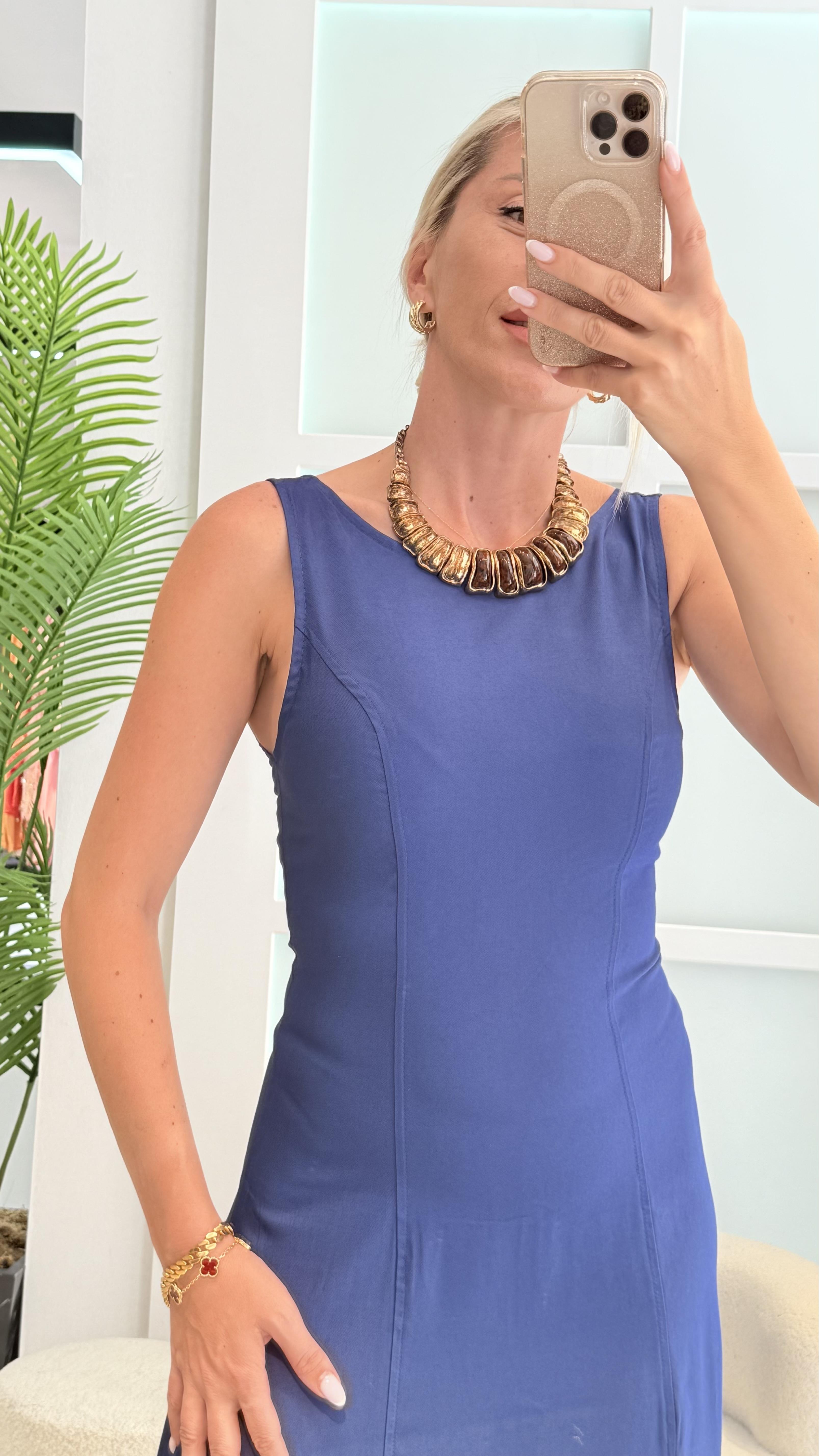 OLALA LACİVERT ELBİSE