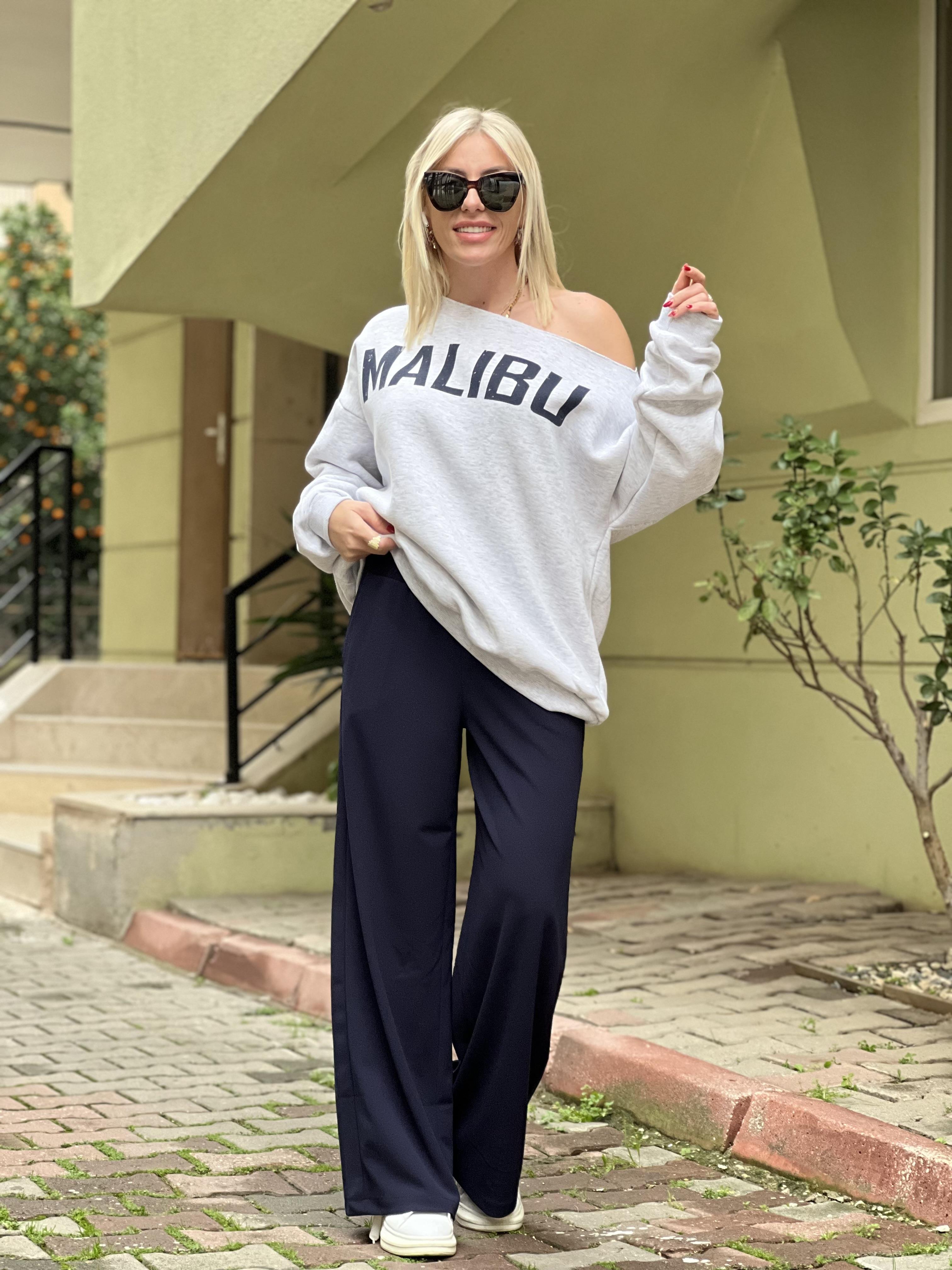 OMUZU DÜŞÜK GRİ SWEAT 