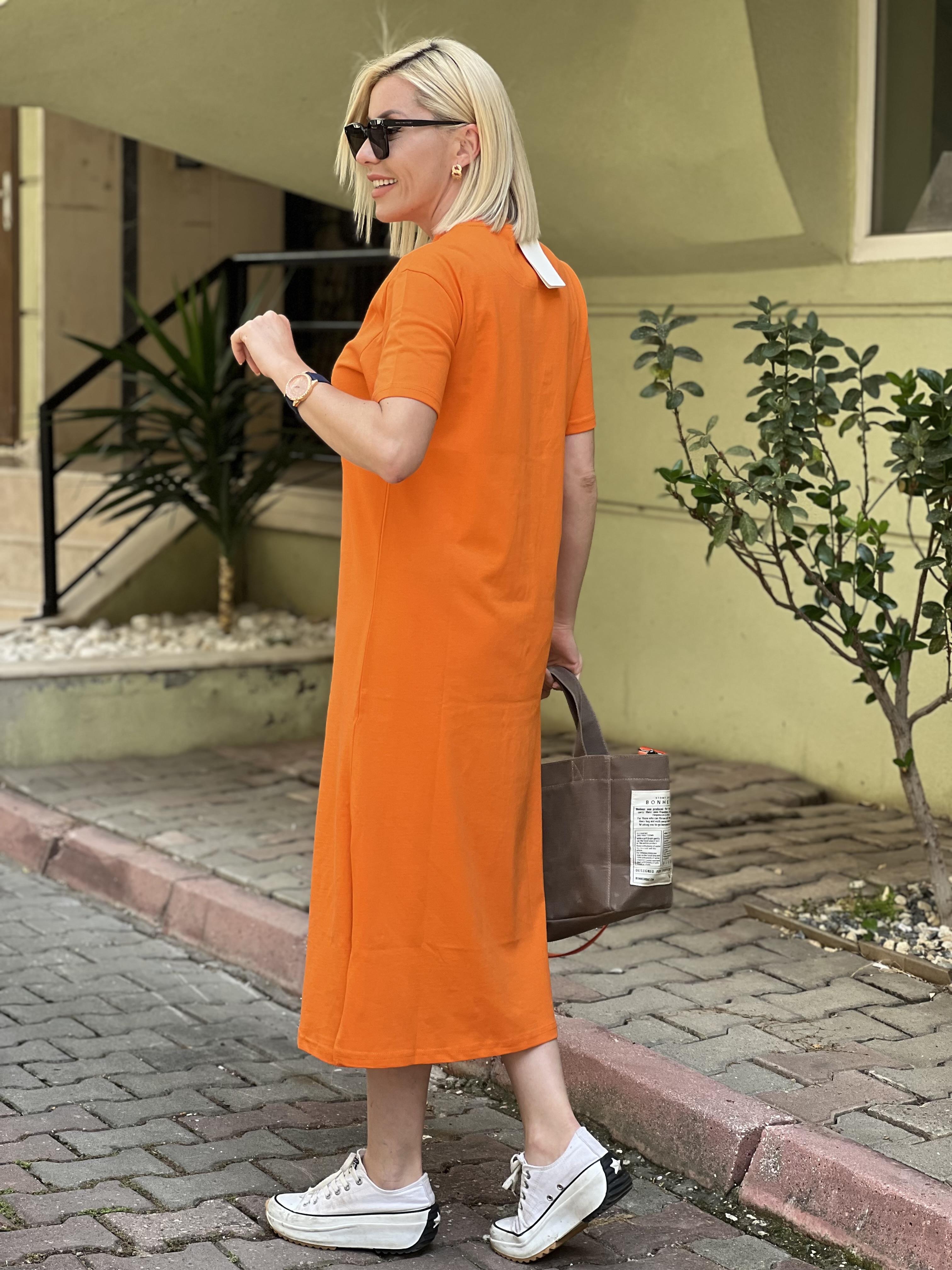 SERAPHİNA TURUNCU  ELBİSE 