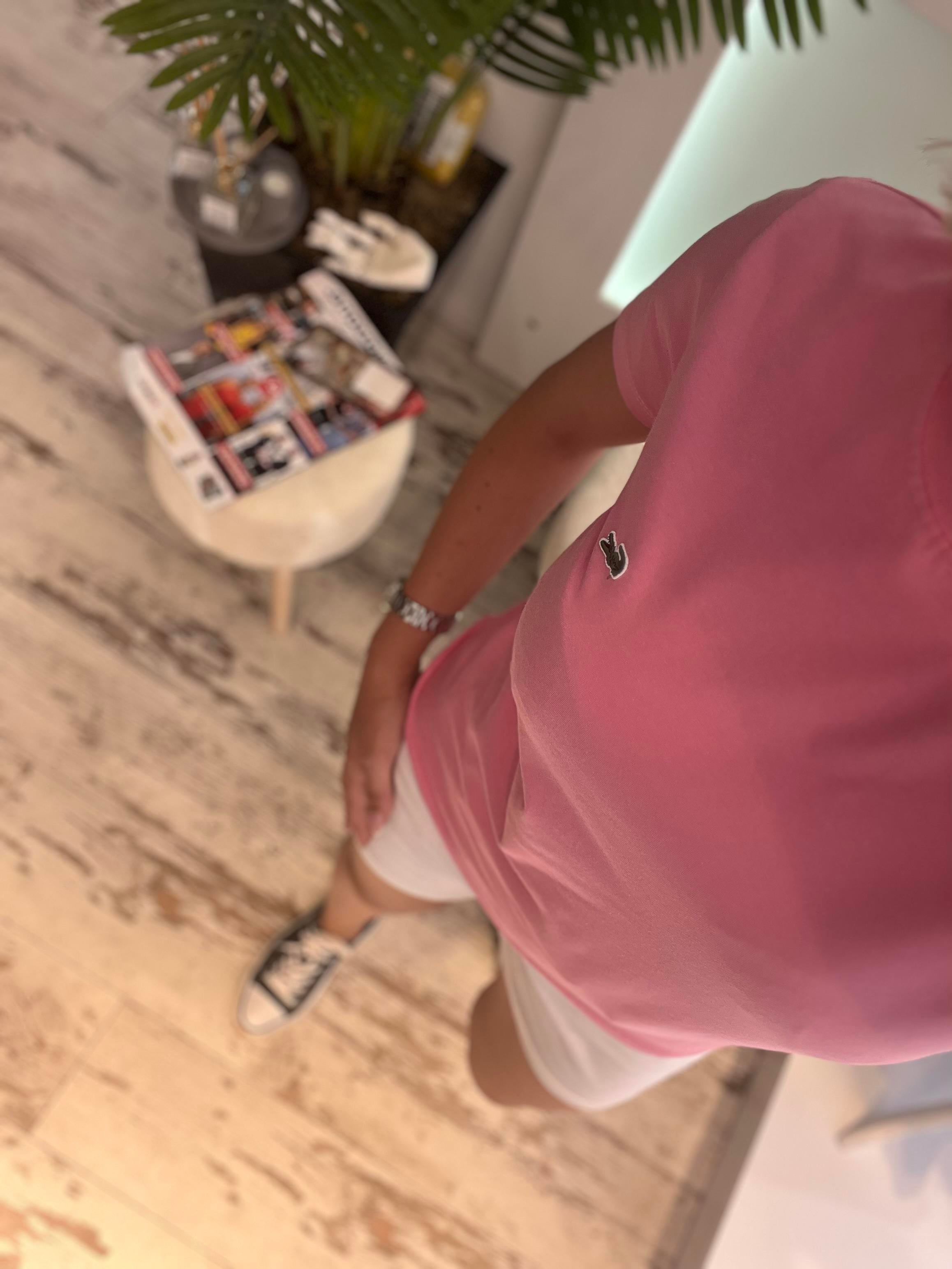 PEMBE YUVARLAK  YAKA TSHRT 