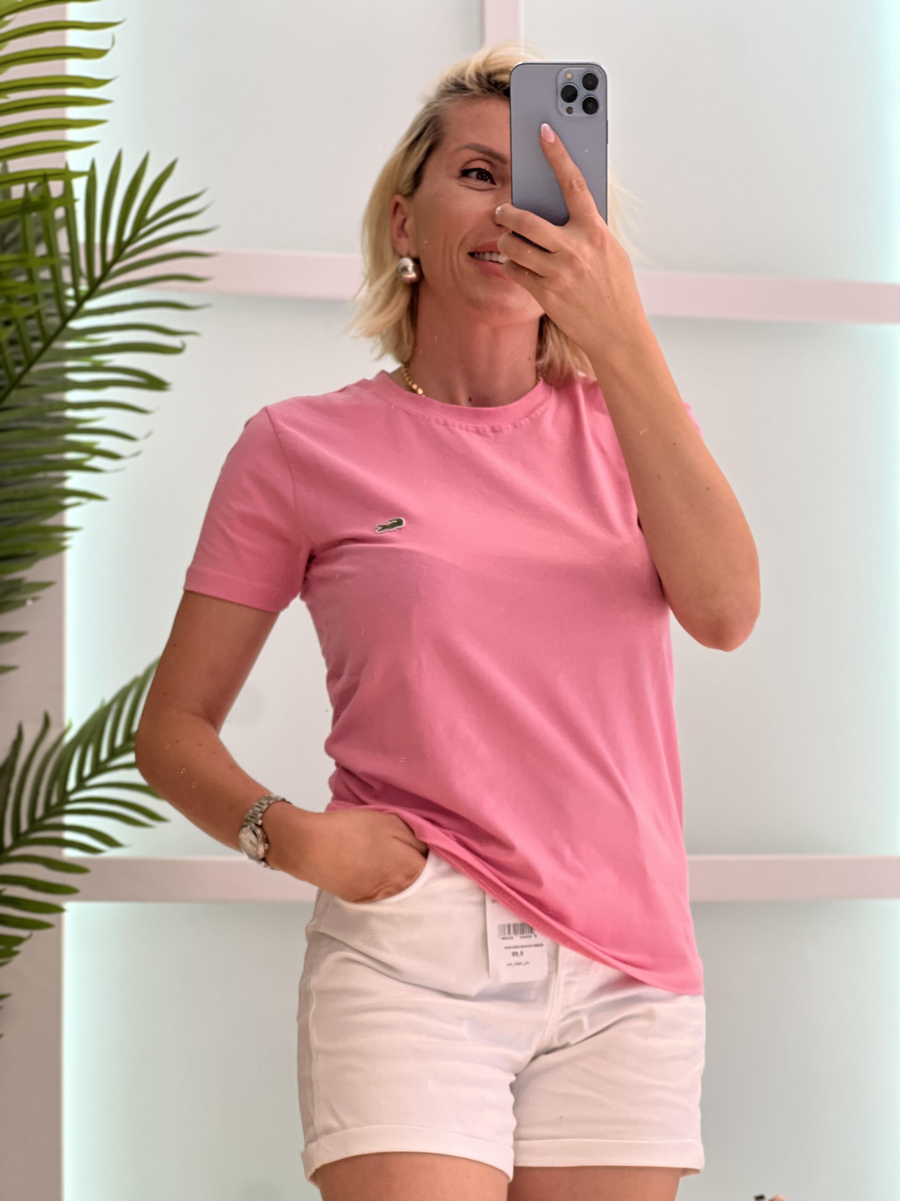 PEMBE YUVARLAK  YAKA TSHRT 