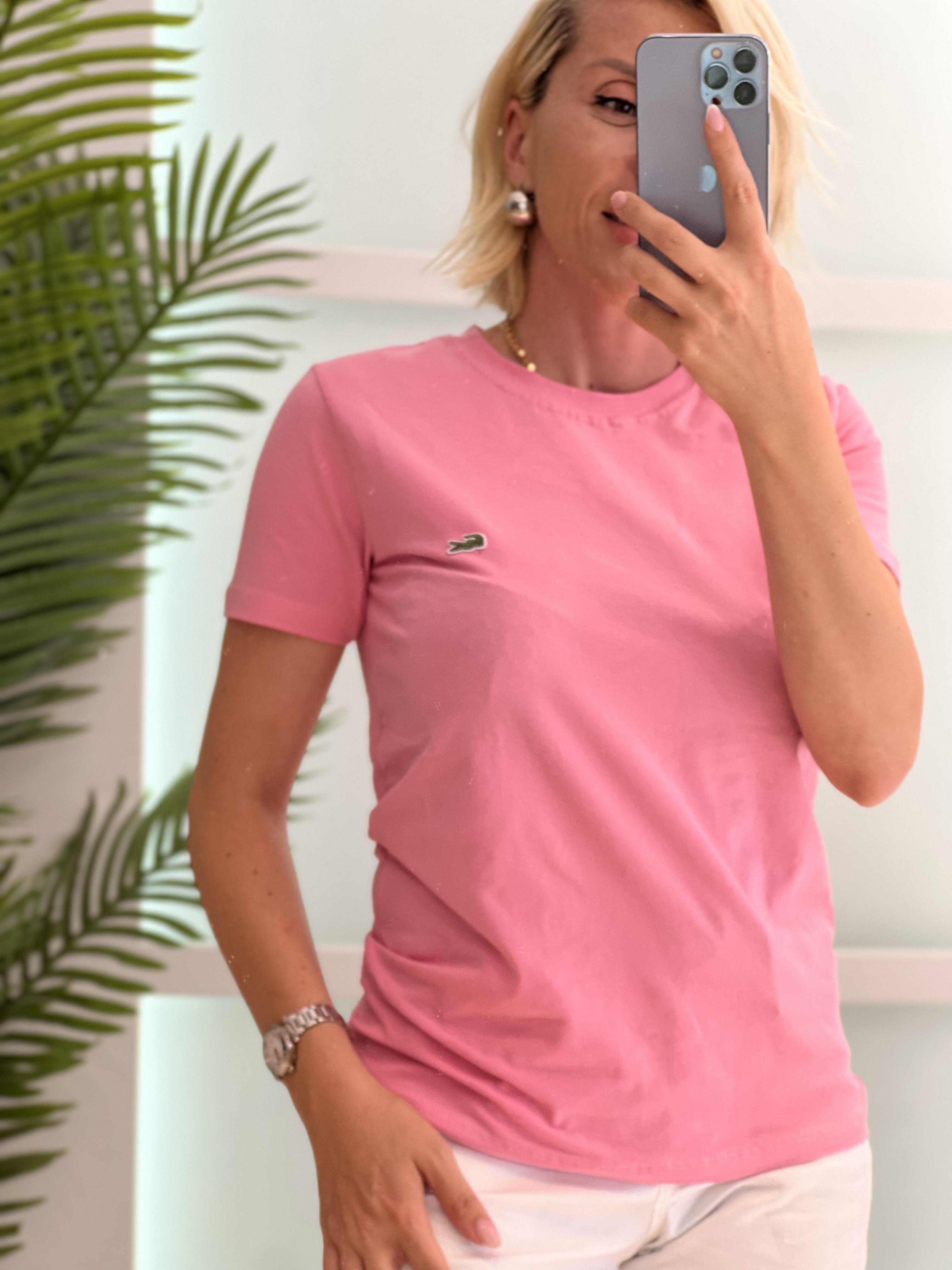 PEMBE YUVARLAK  YAKA TSHRT 