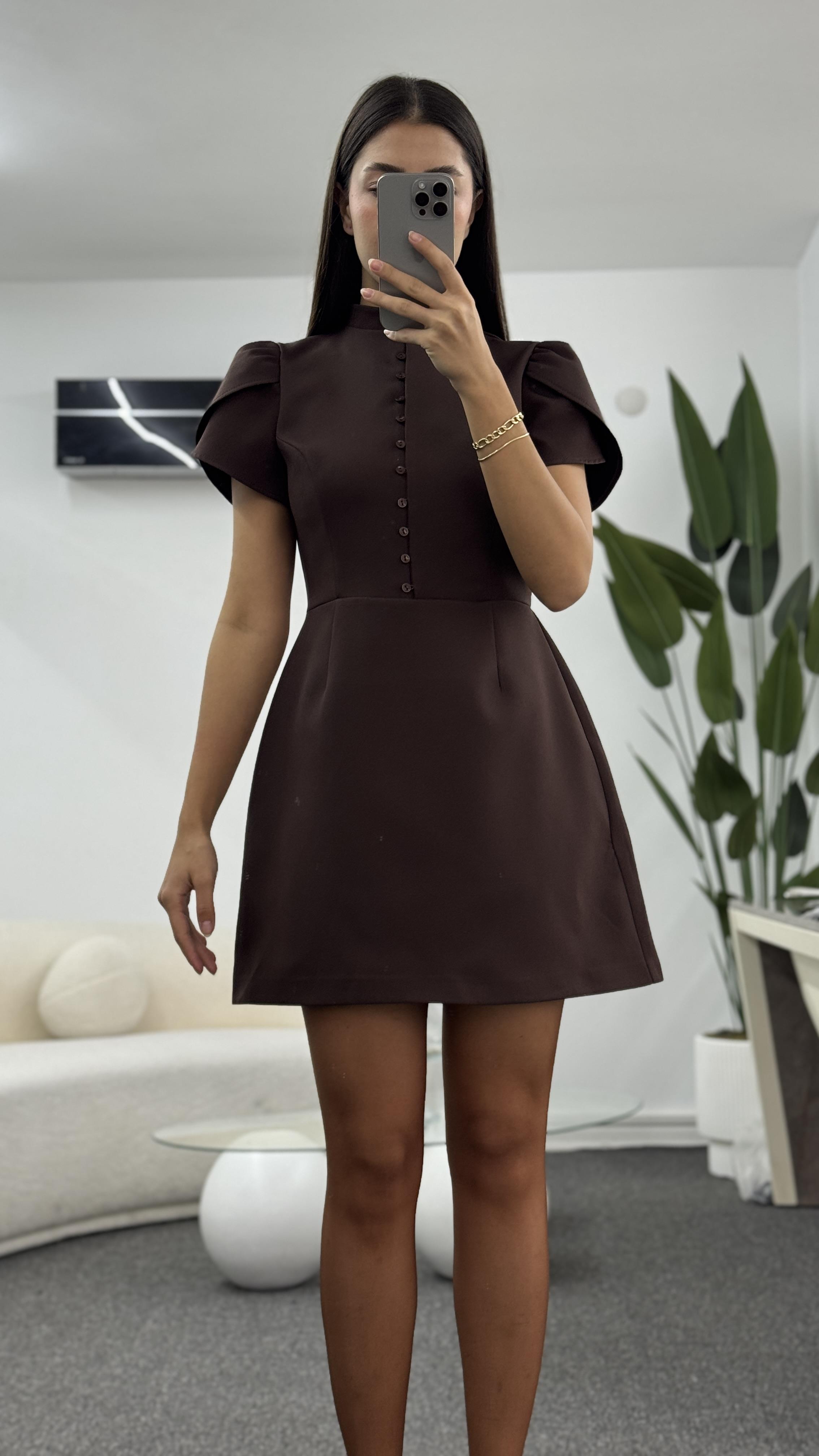 PERLA KAHVERENGİ ELBİSE 