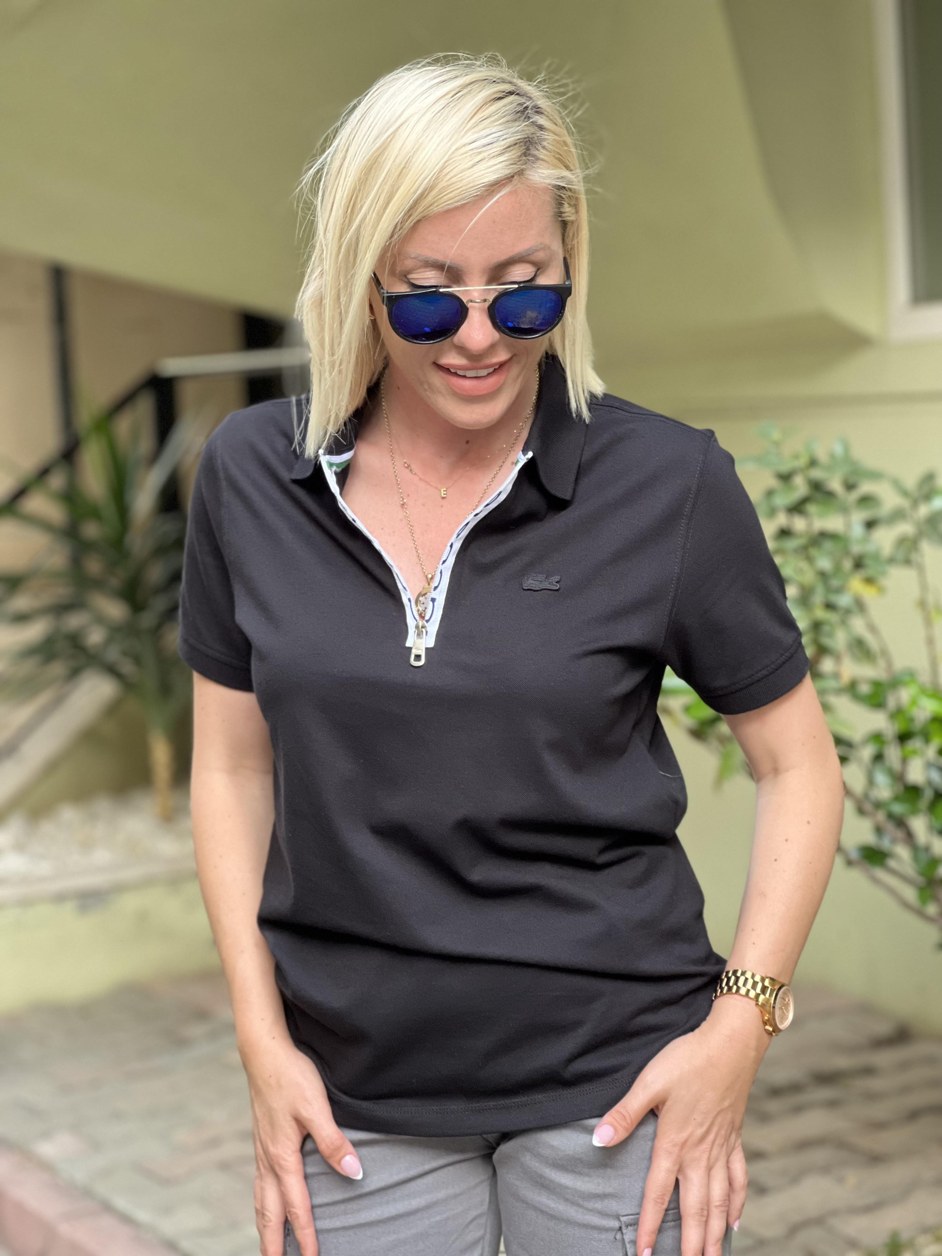 MARİO POLO YAKA SİYAH TSHRT