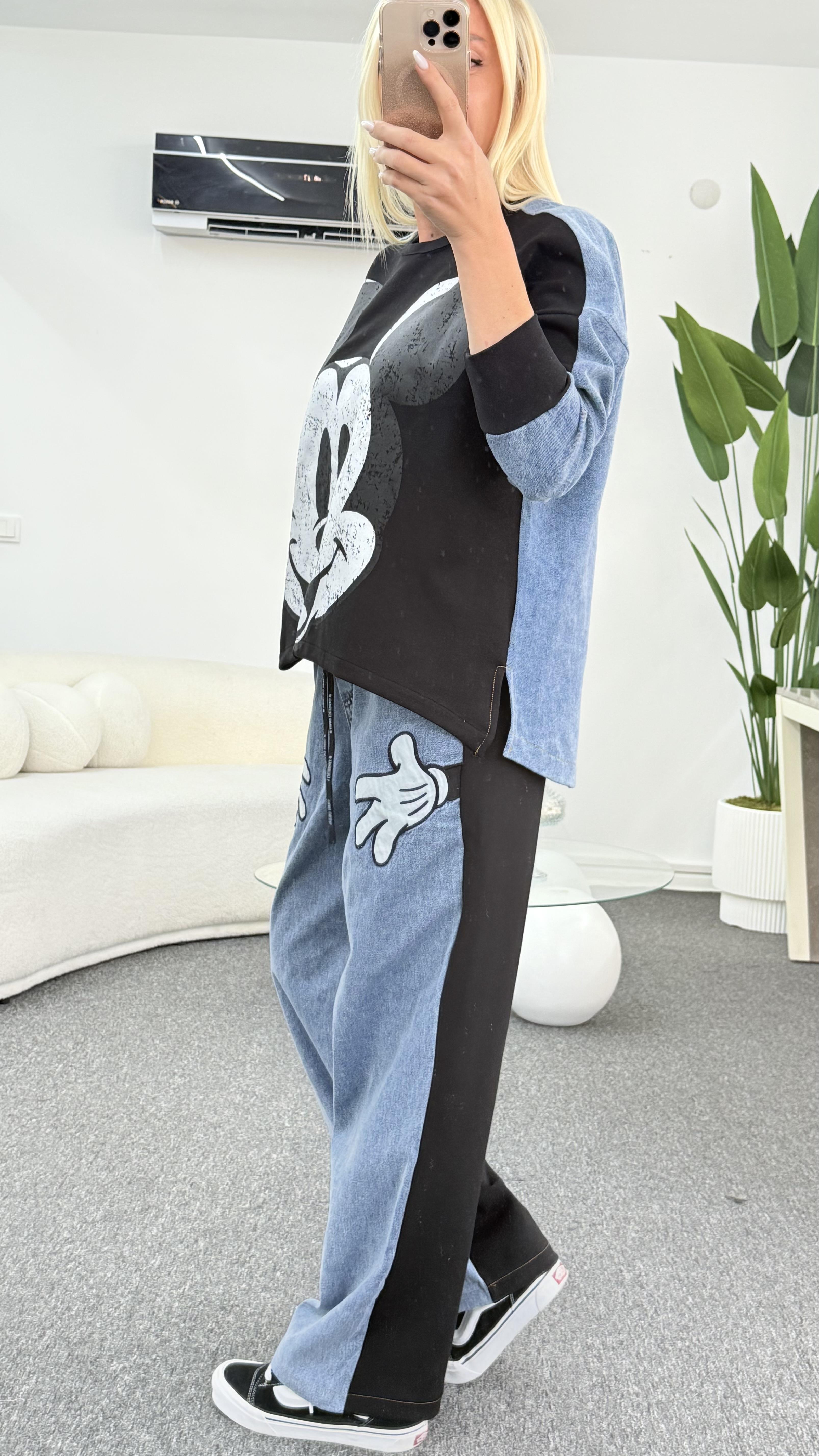 ROMANA MICKEY MAUSE SİYAH TAKIM