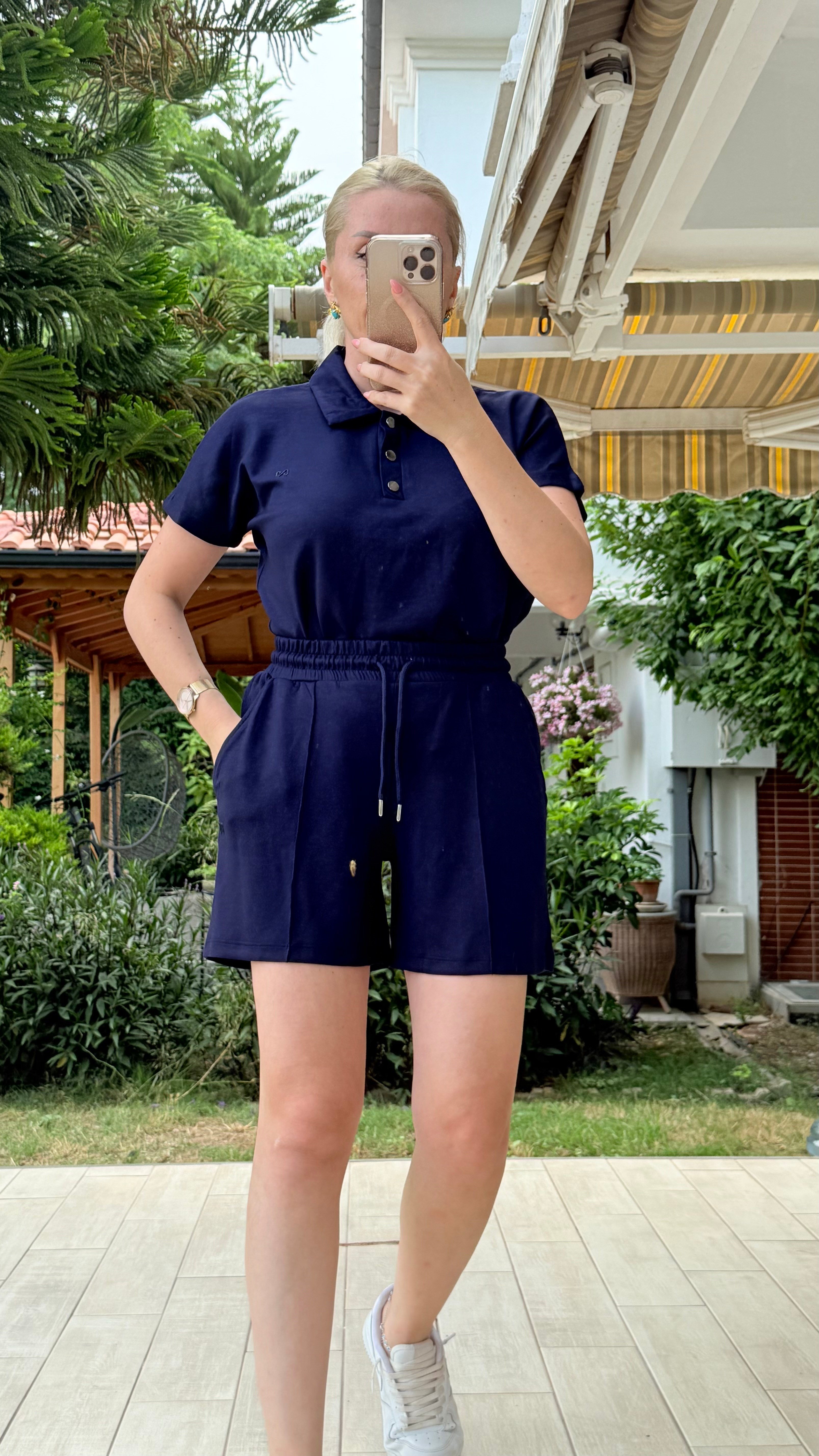 SANTA LACİVERT ŞORTLU TAKIM