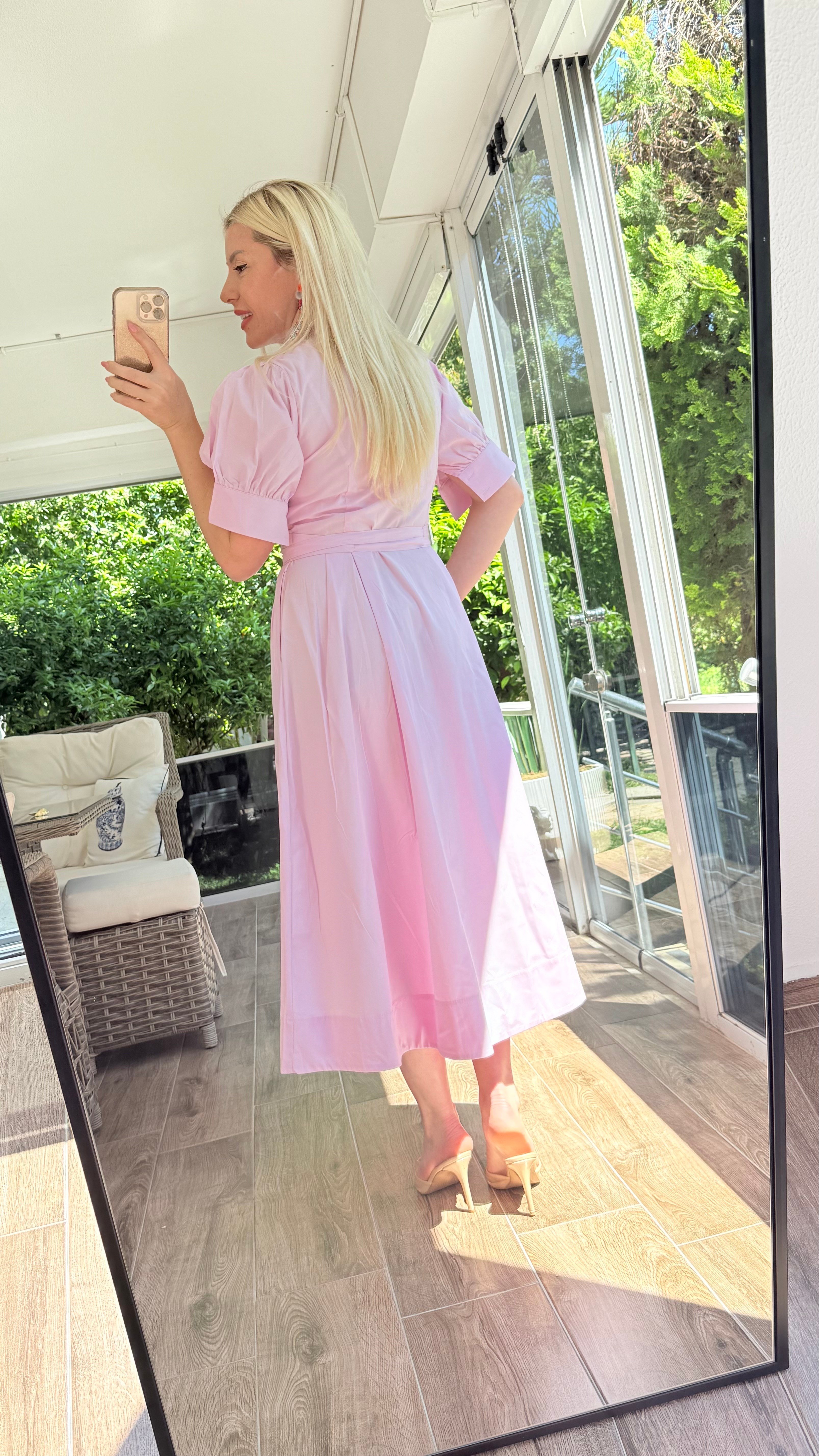 ŞİLA PEMBE GÖMLEK ELBİSE 