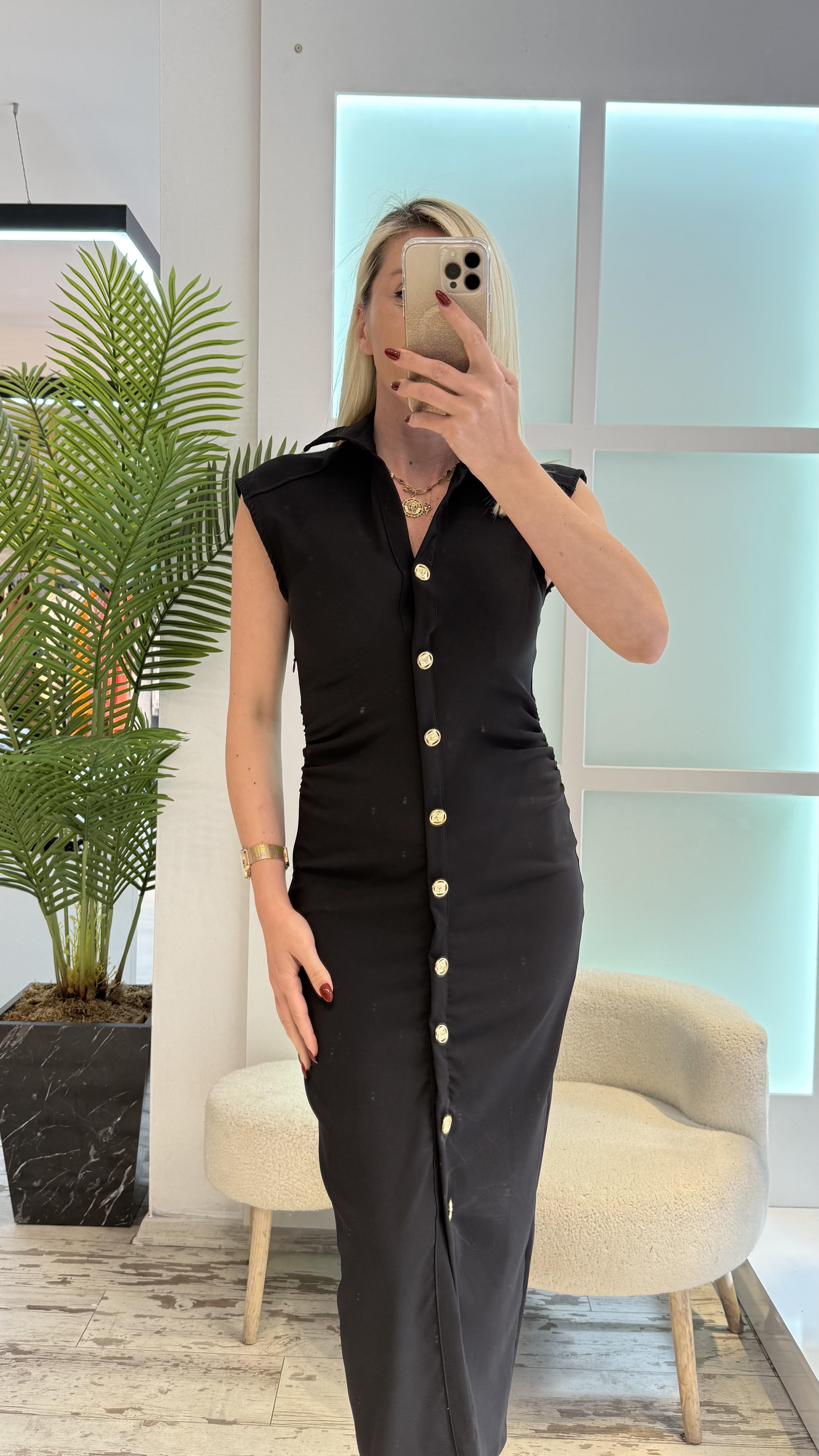 SİSU CREP SİYAH ELBİSE