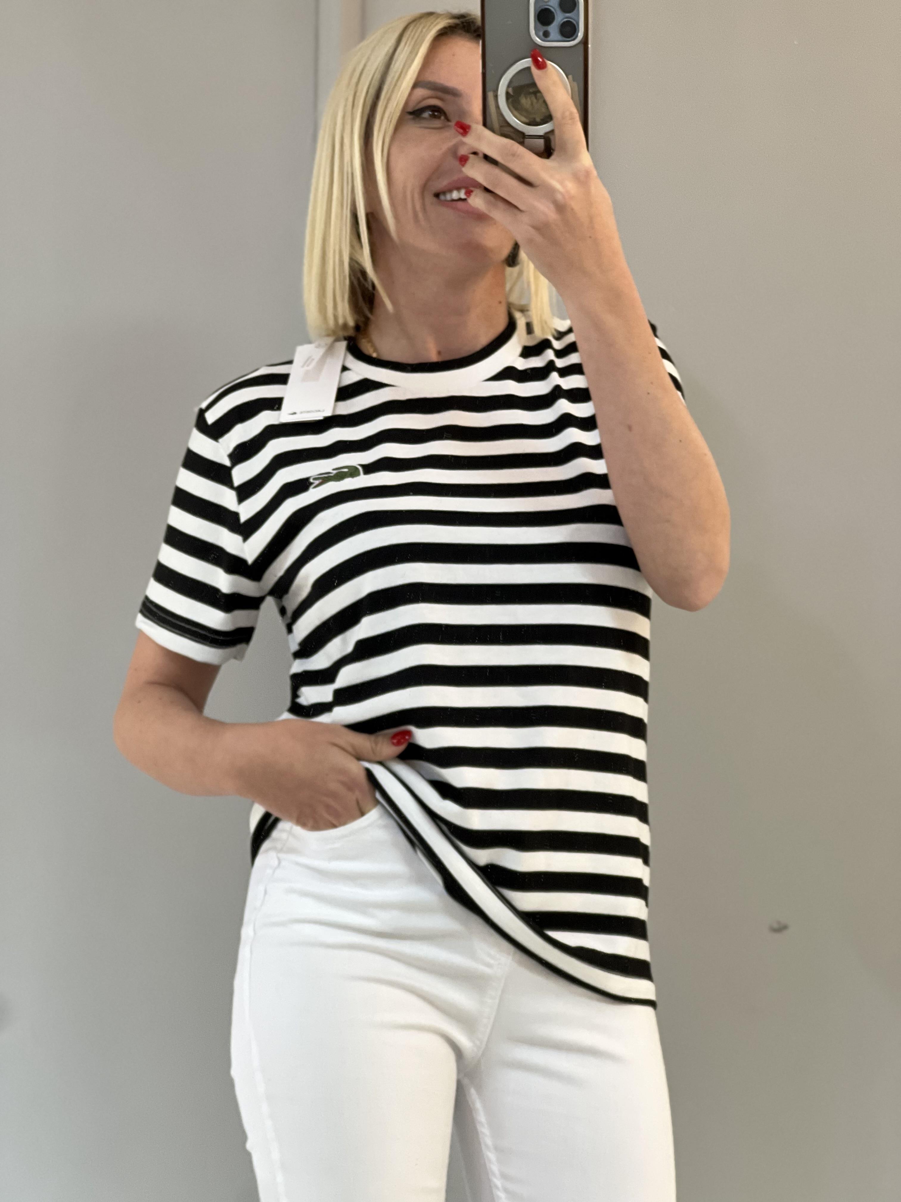 SİYAH BEYAZ CİZGİLİ ORJ MARKA TSHRT 