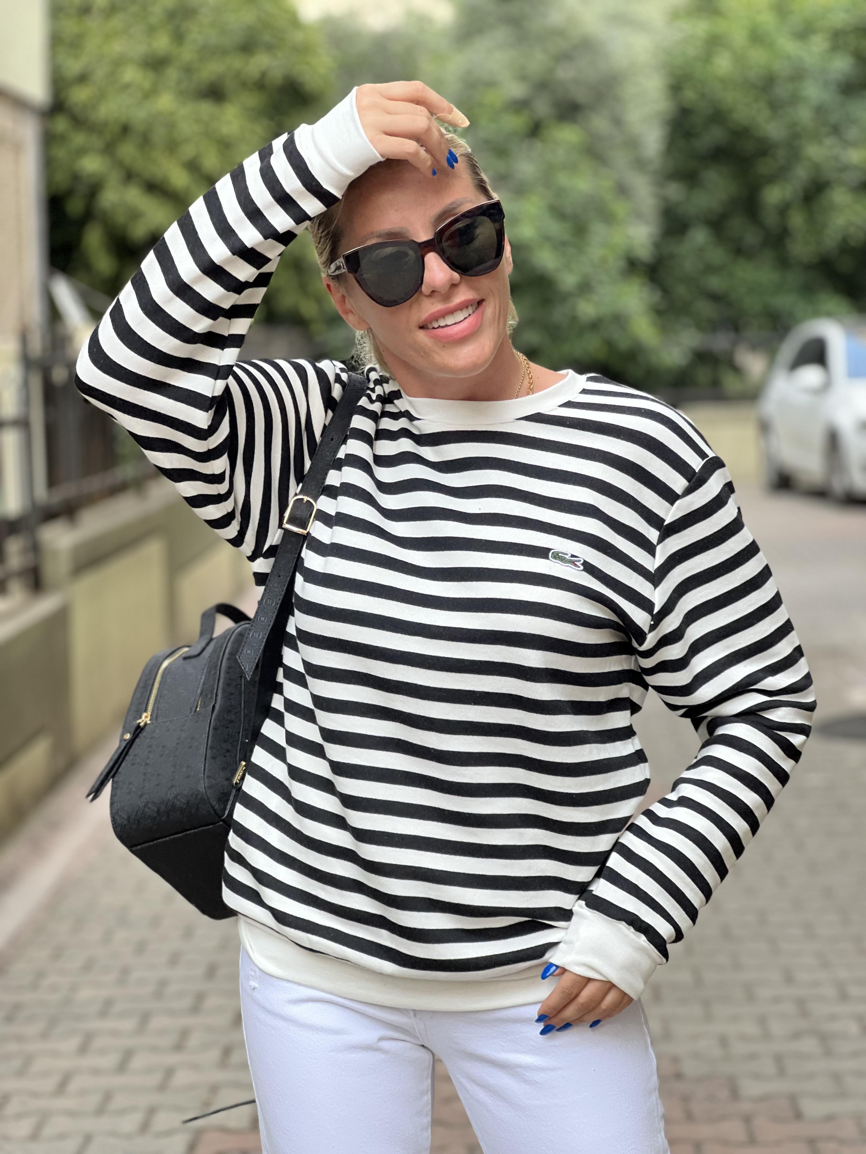 Siyah cizgili orj sweat 