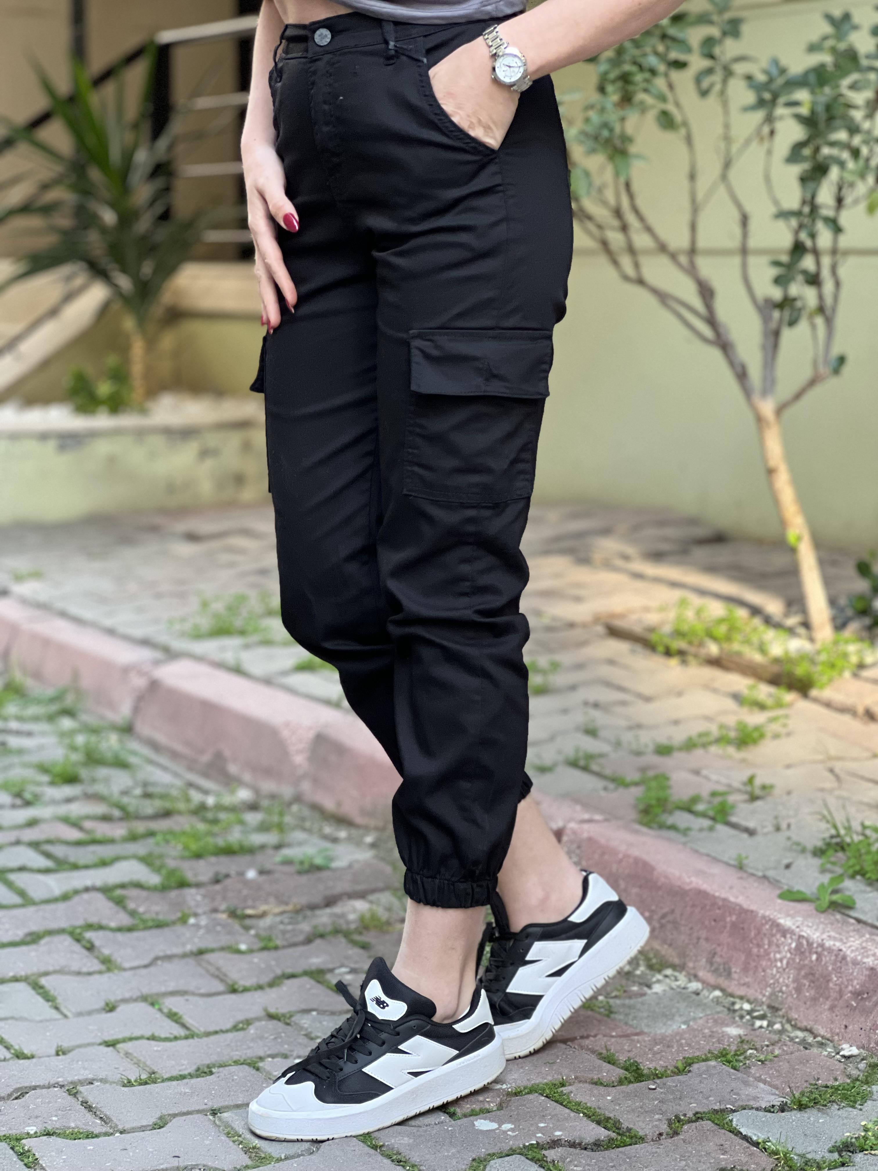 SİYAH KARGO PANTOLON 