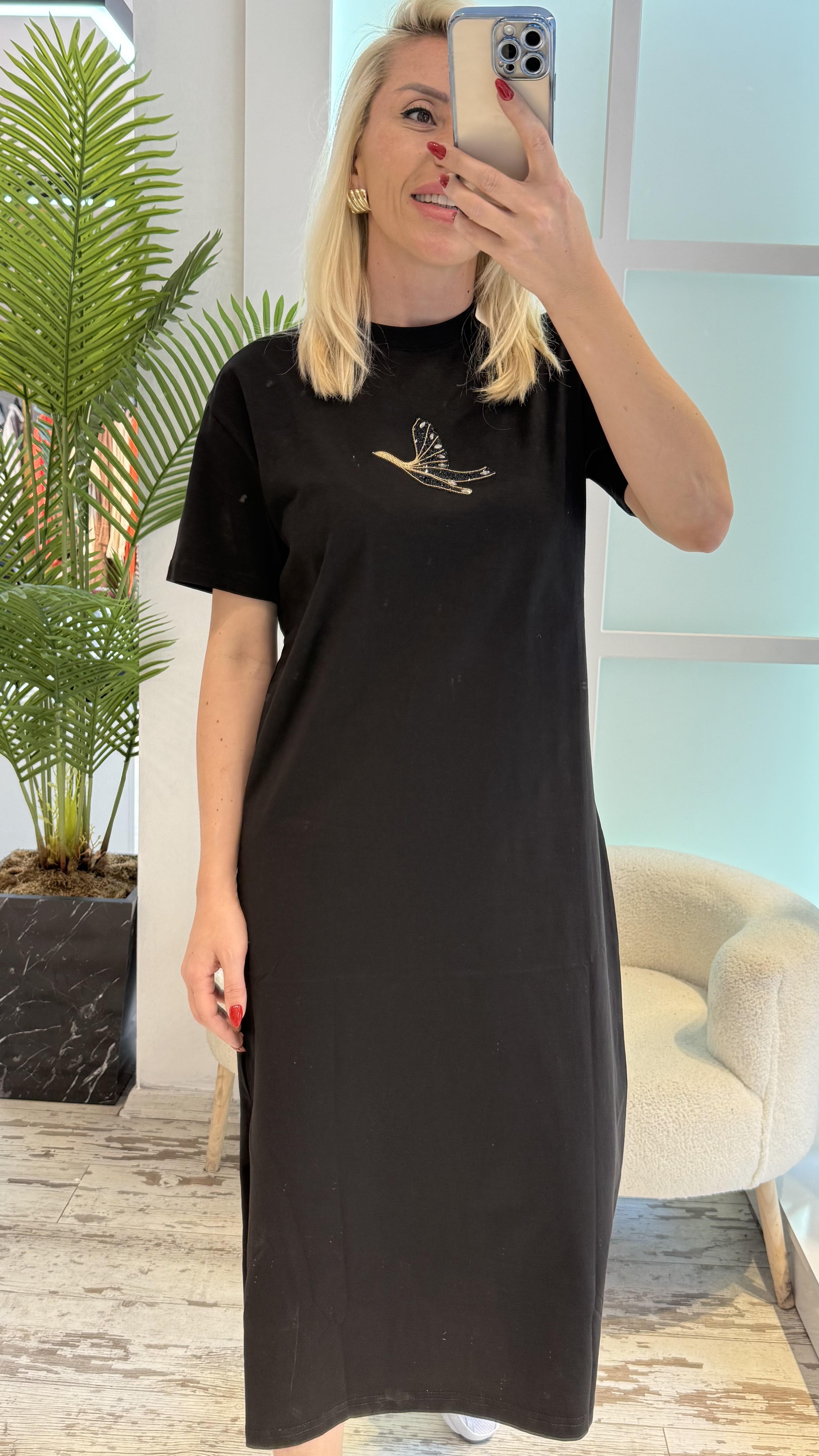 SİYAH TASARIM ELBİSE