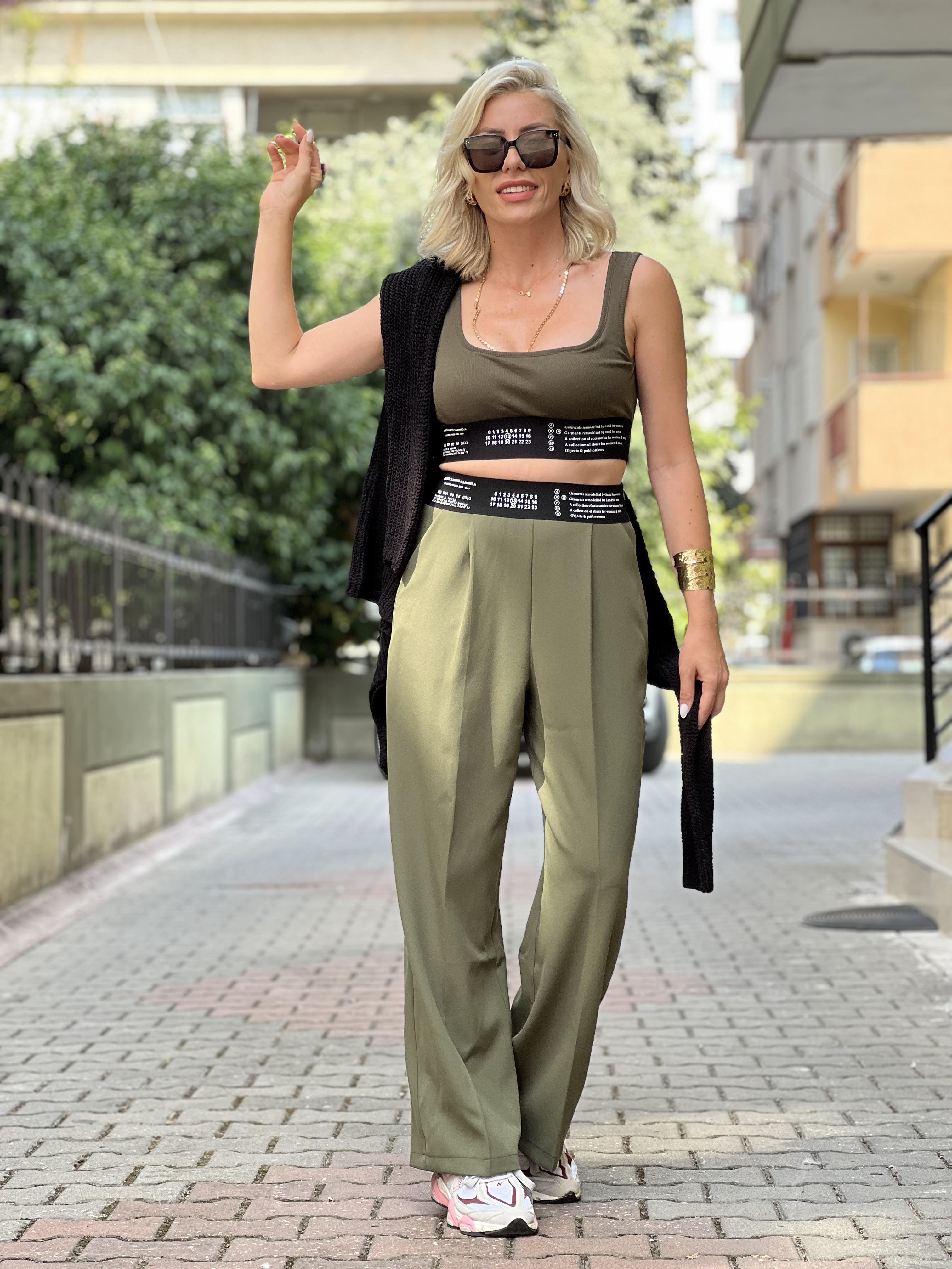 SOLİTUDE ASKERİ YEŞİL CROP TAKIM
