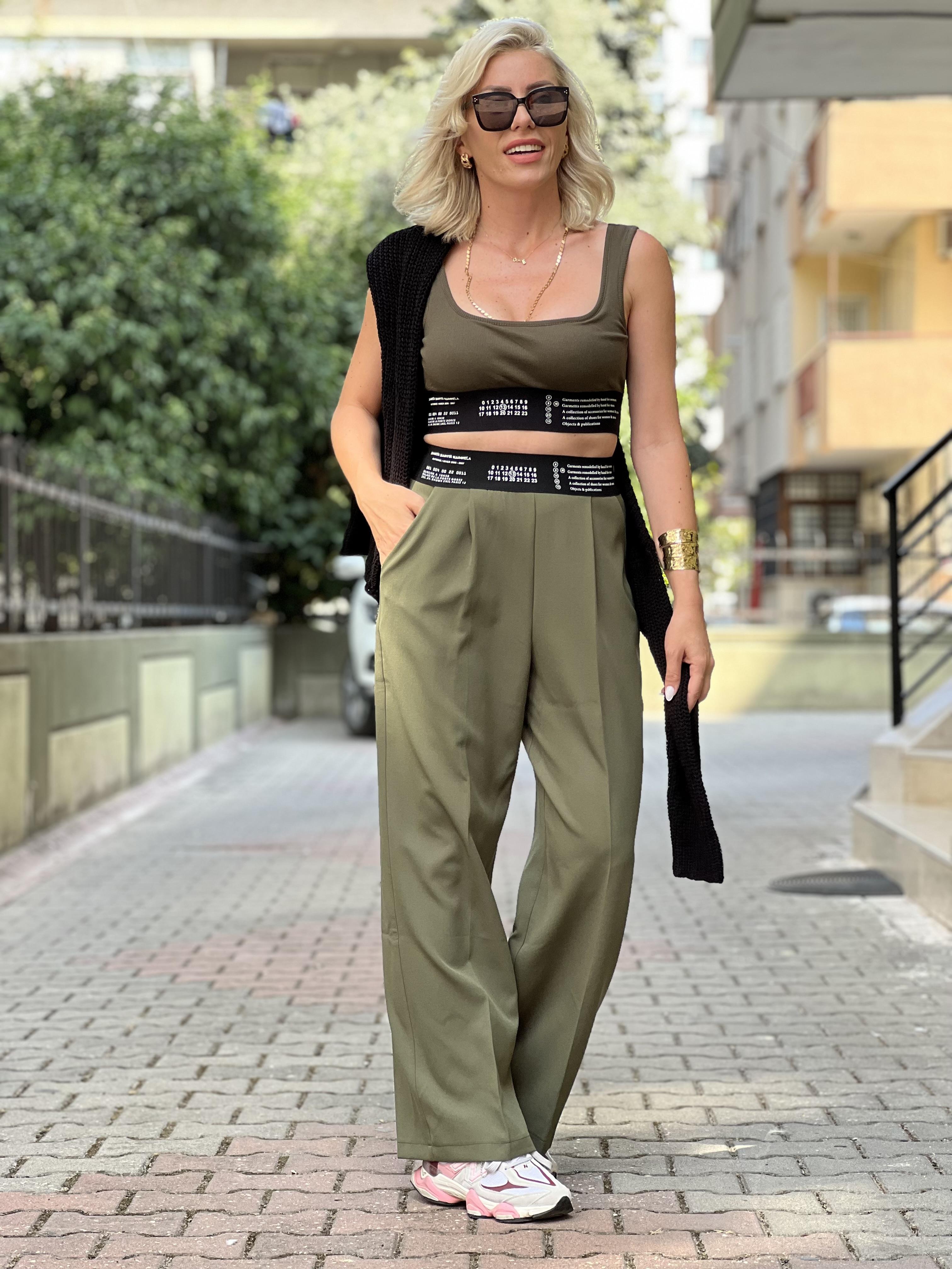 SOLİTUDE ASKERİ YEŞİL CROP TAKIM