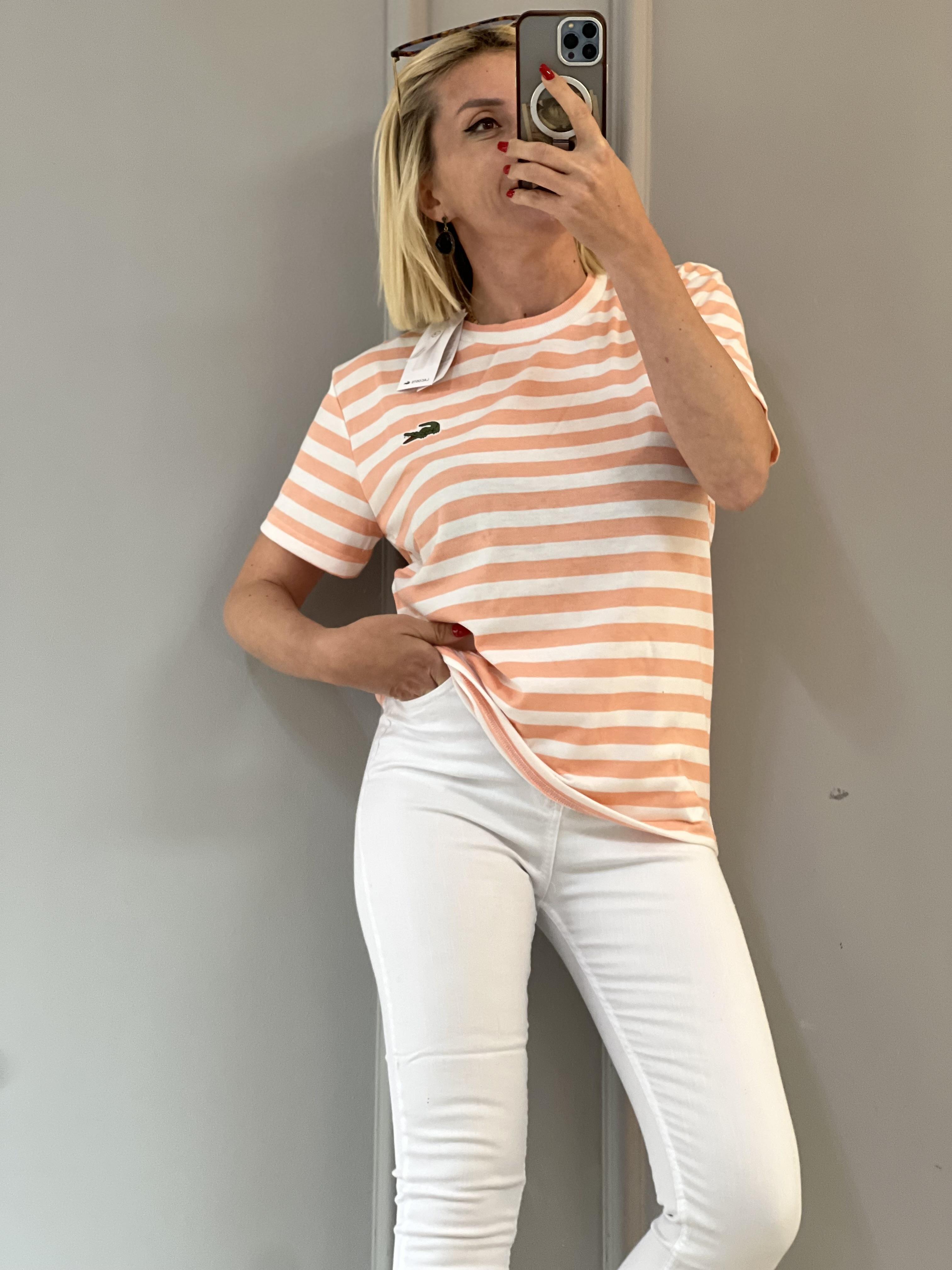 SOMON RENGİ ÇİZGİLİ ORJ MARKA TSHRT 