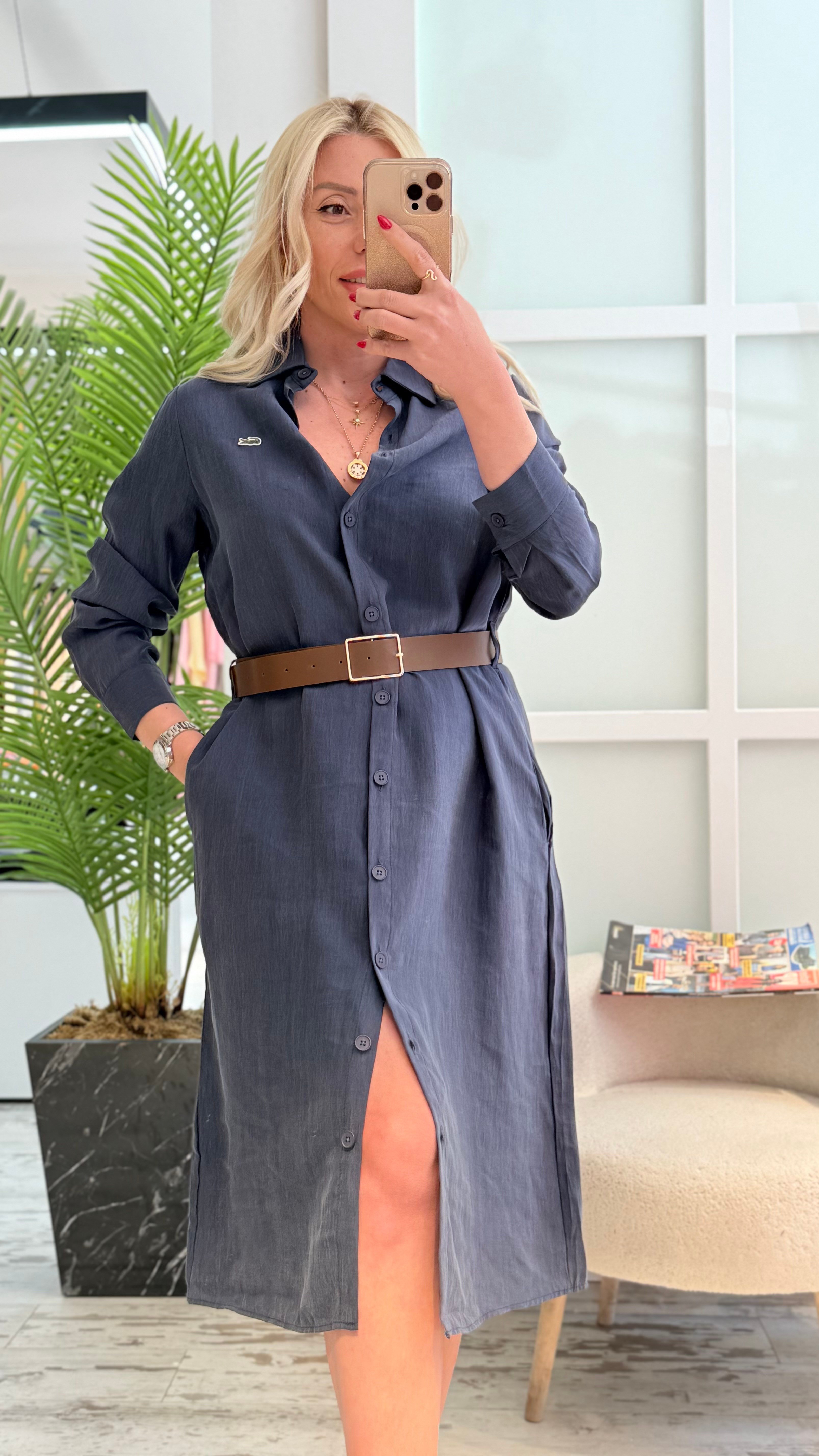 STEFF İNDİGO MAVİ  ELBİSE