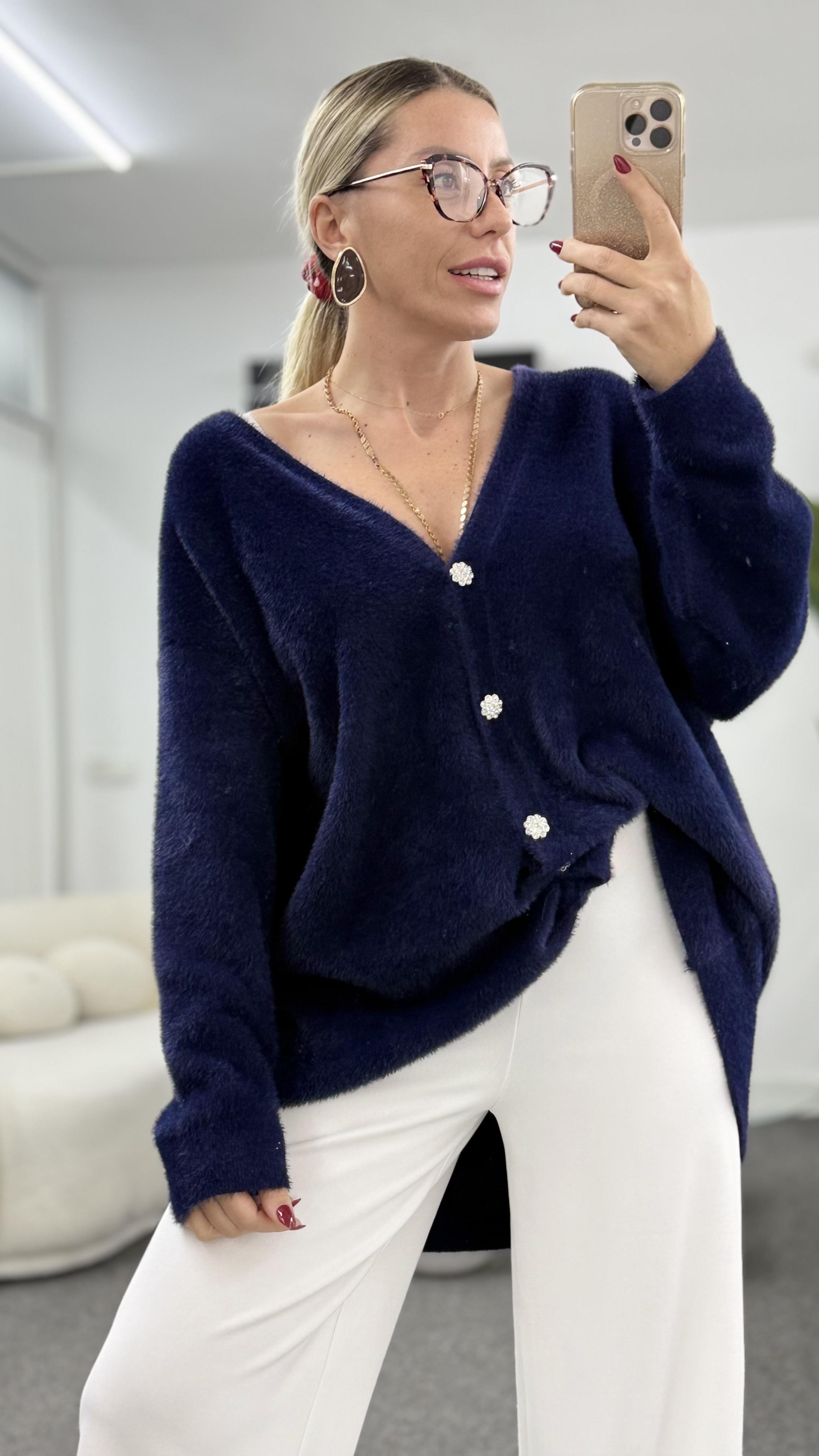 ZETA LACİVERT PELUŞ HIRKA