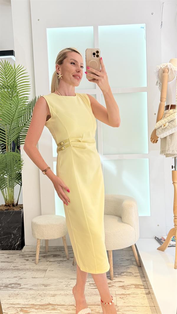 ALANİS SARI ELBİSE
