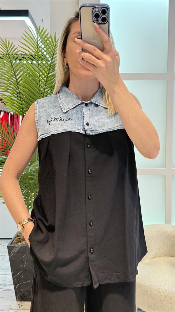 ALEGRE KOT DETAY SİYAH TAKIM