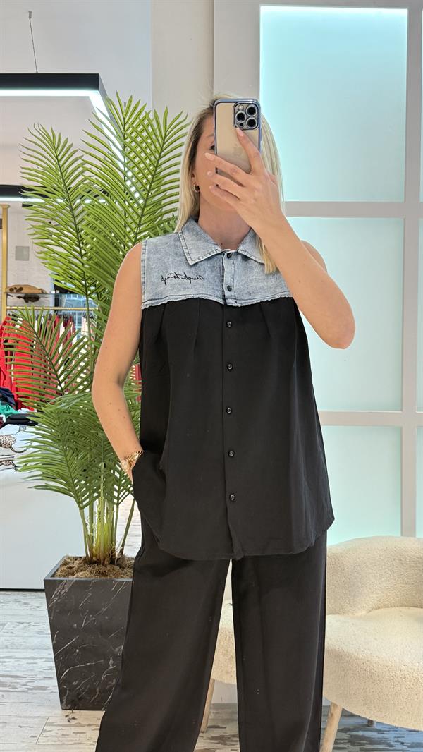 ALEGRE KOT DETAY SİYAH TAKIM