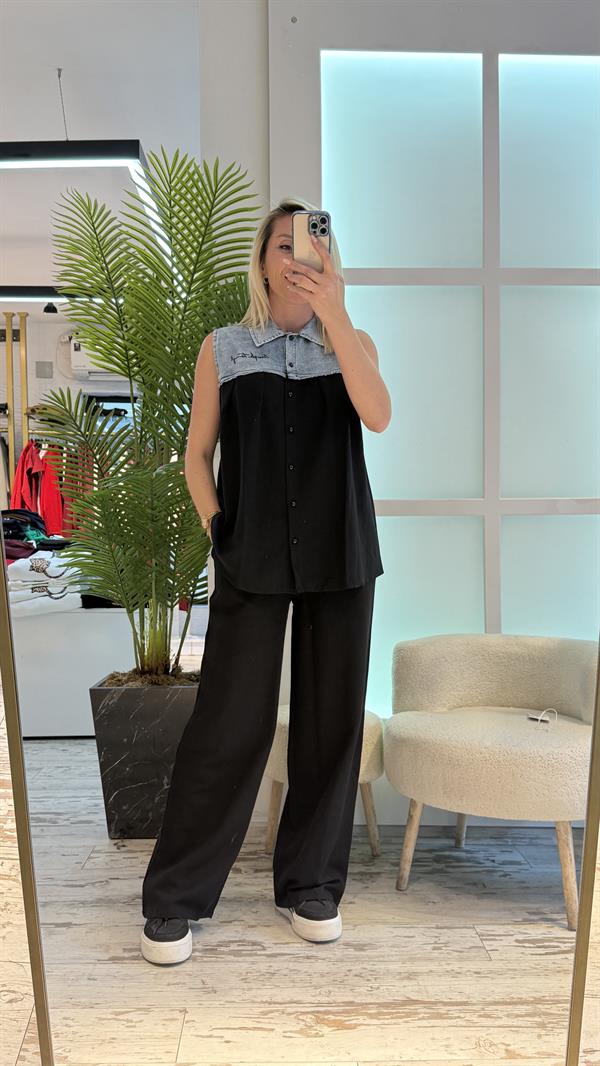 ALEGRE KOT DETAY SİYAH TAKIM