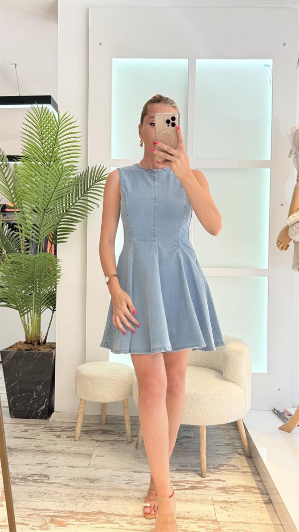 ANİA VOLENLİ DENİM ELBİSE