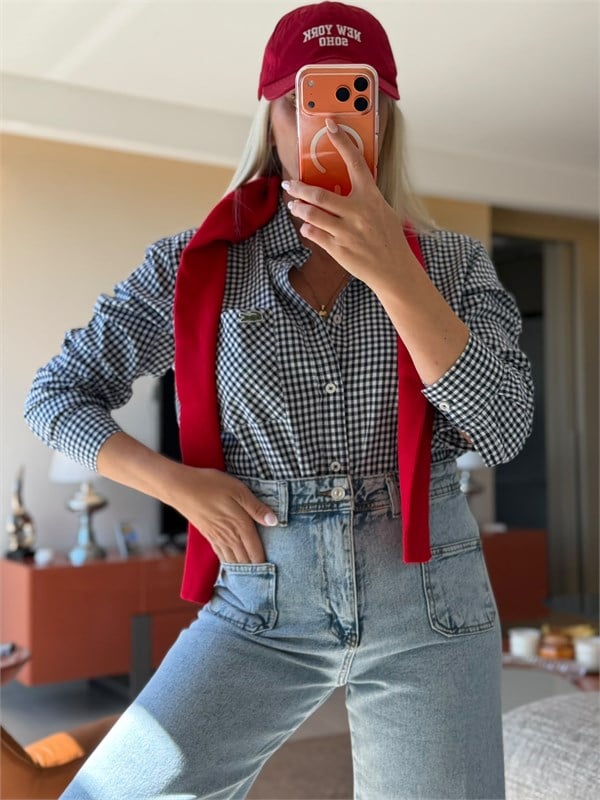 BEAUTY MAVİ KARELİ GÖMLEK