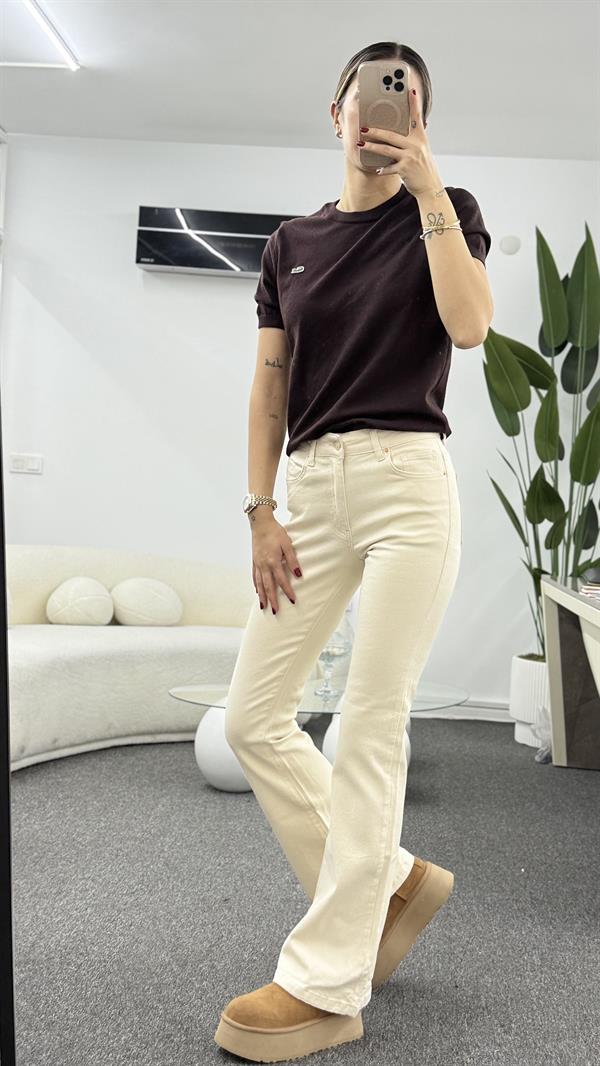 BELİS KAHVERENGİ KISA KOLLU TRİKO KAZAK