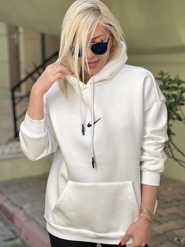 BEYAZ KAPŞONLU SWEAT