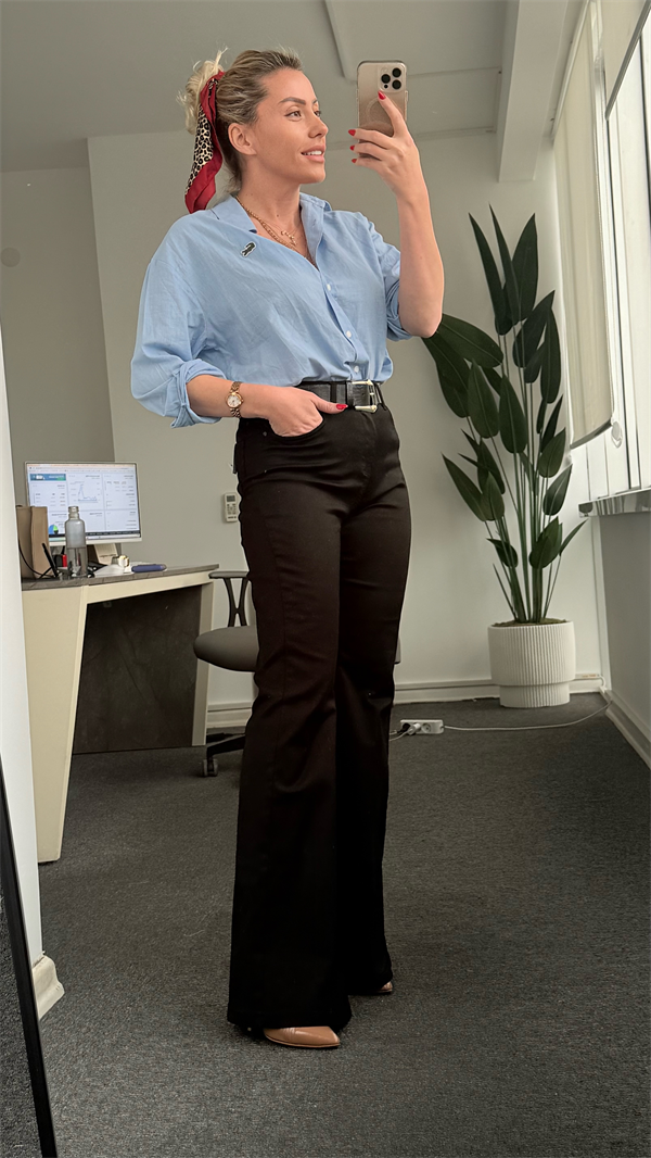 BİELLE SİYAH İSPANYOL JEAN