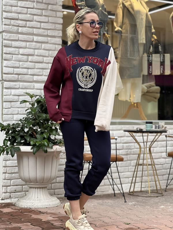 BOO LACİVERTBORDO SWEAT