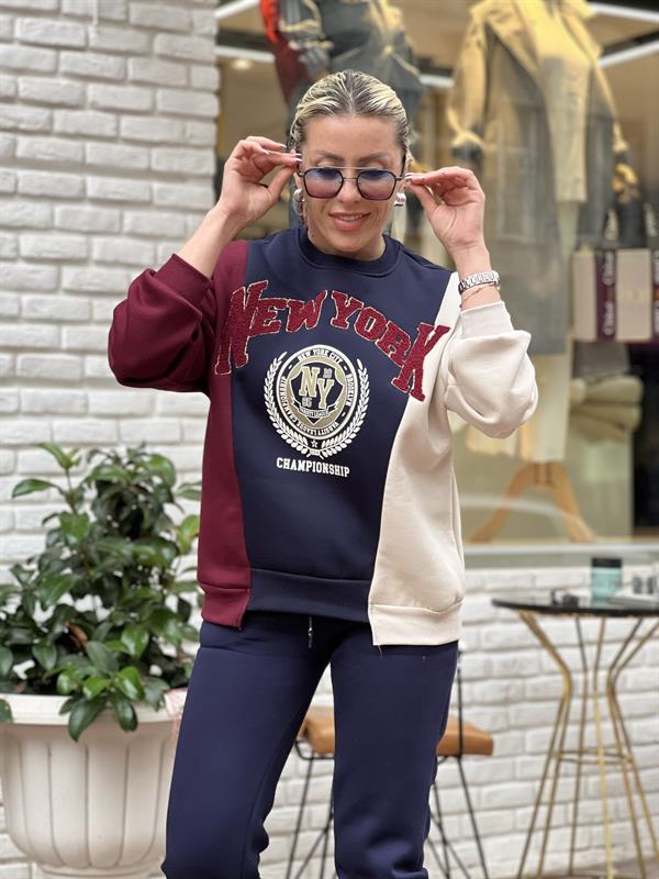 BOO LACİVERTBORDO SWEAT