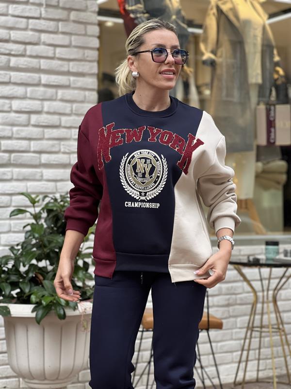 BOO LACİVERTBORDO SWEAT