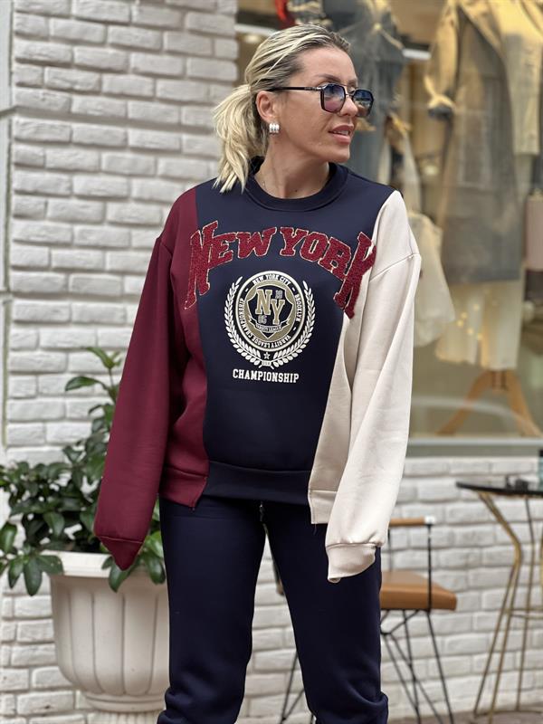 BOO LACİVERTBORDO SWEAT